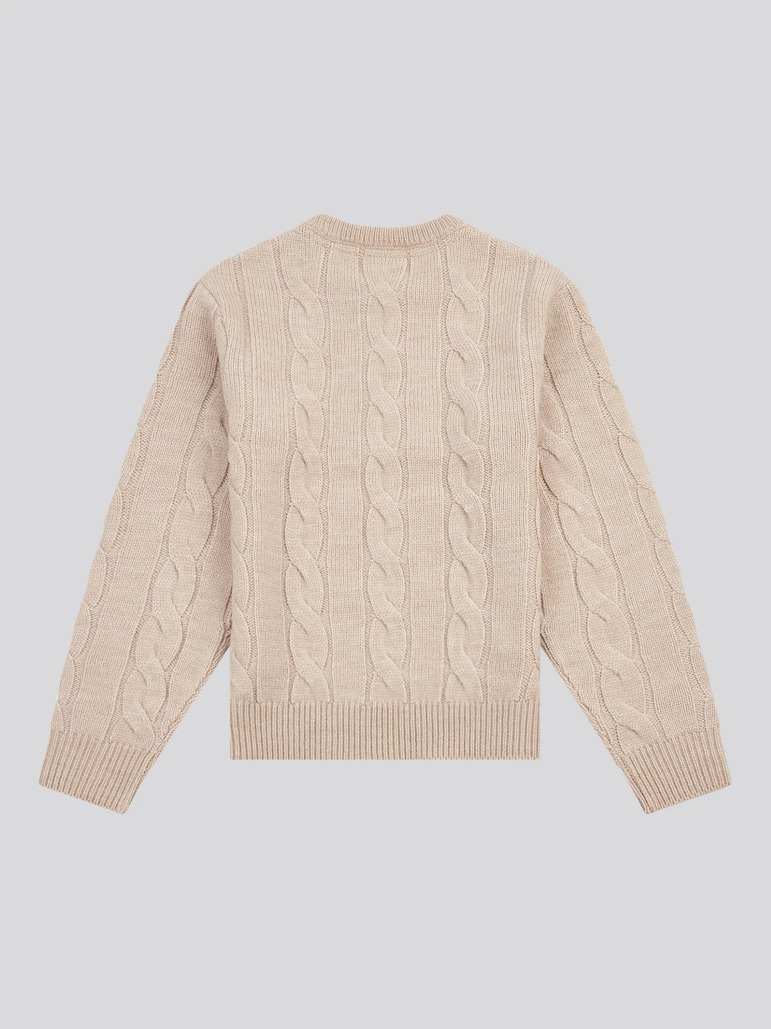 Boys Cable Knit Crew in Atmosphere Marl - Image 6