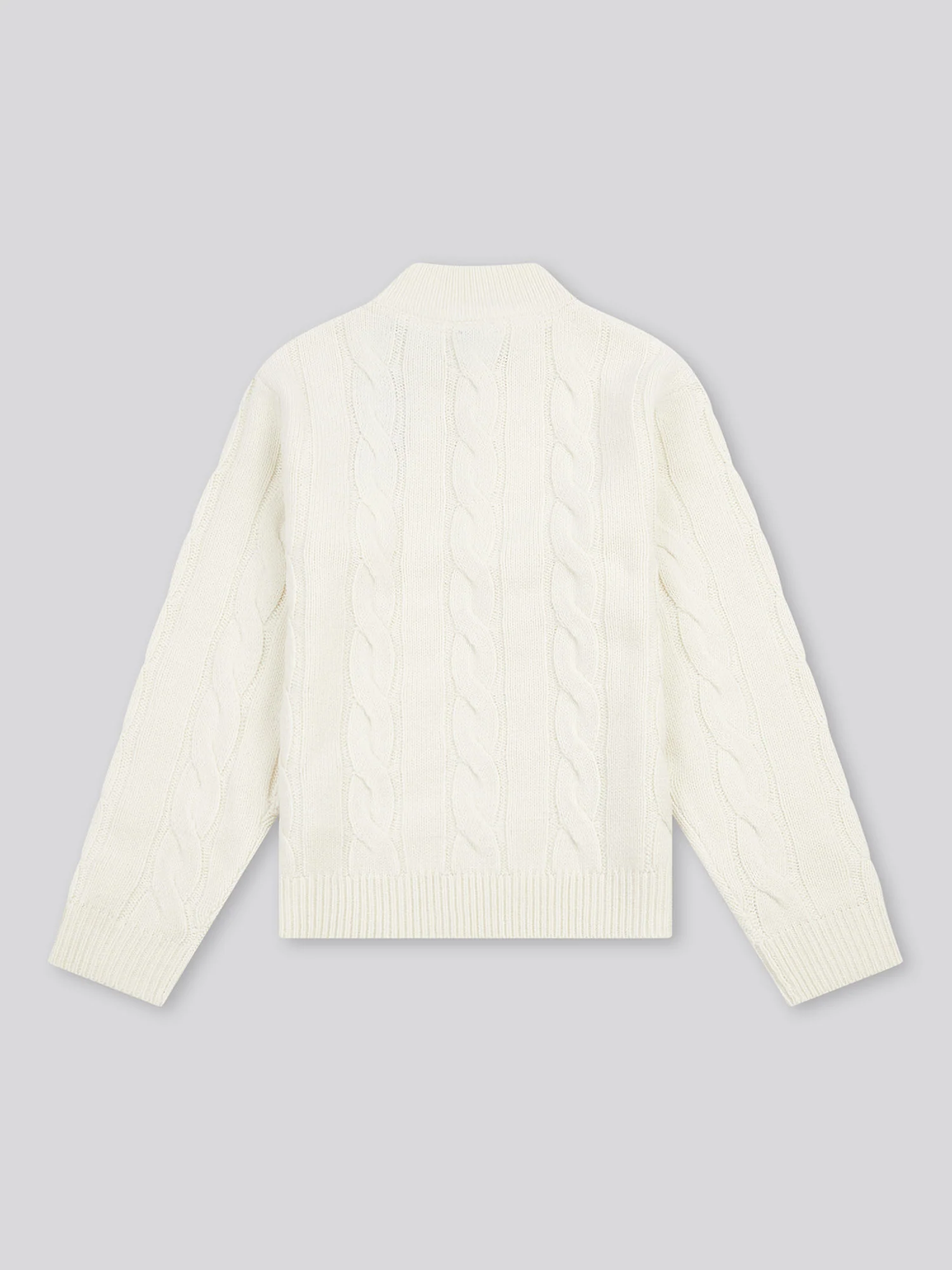 Boys Cable Knit Funnel in Whisper White - Image 6