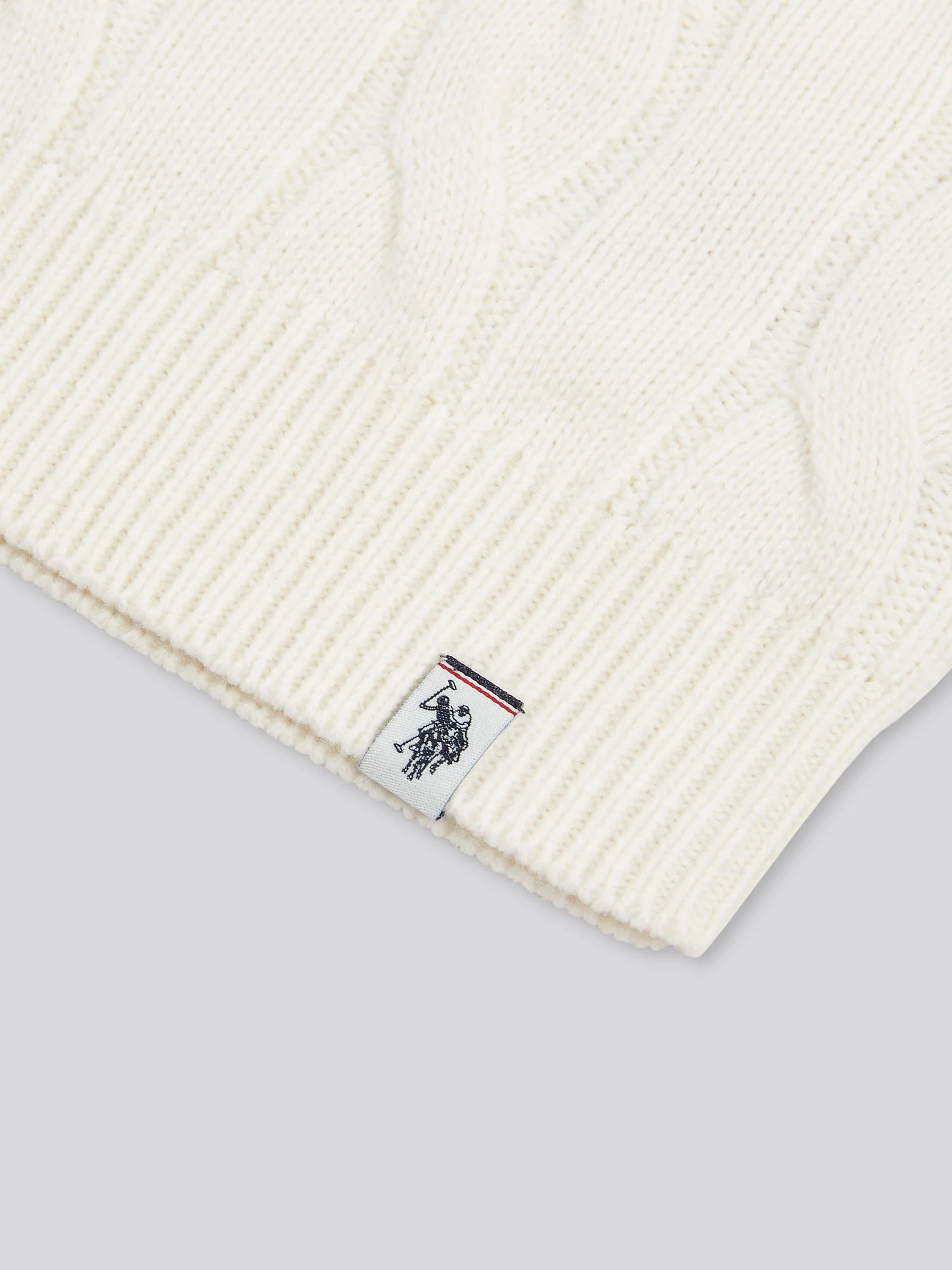 Boys Cable Knit Funnel in Whisper White - Image 7