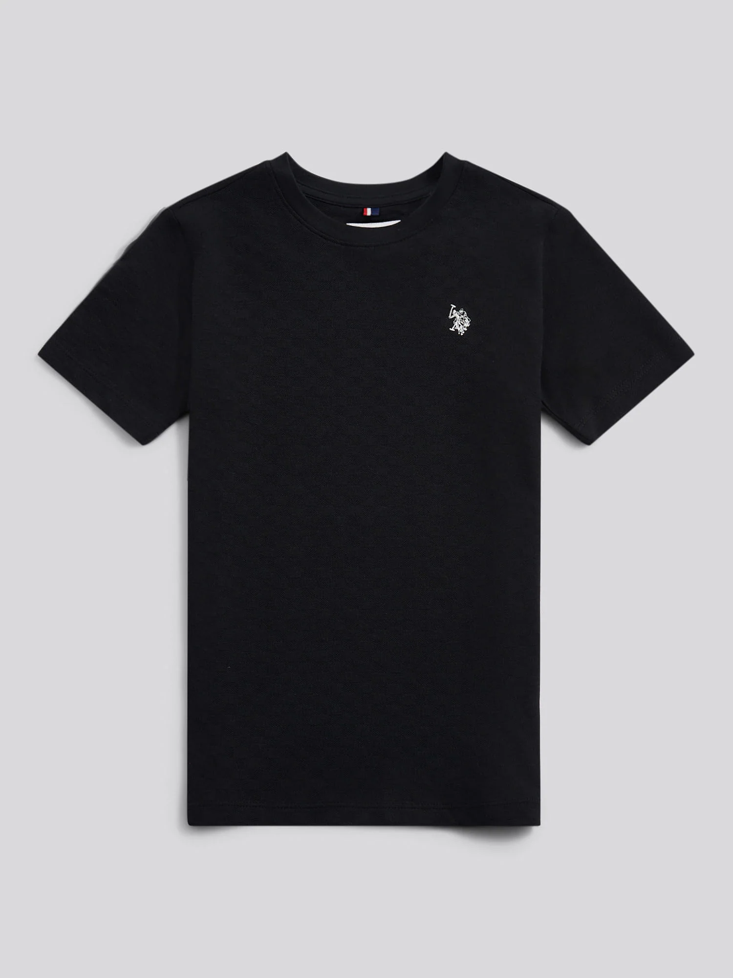 Boys Check Texture T-Shirt, in Black - Image 5