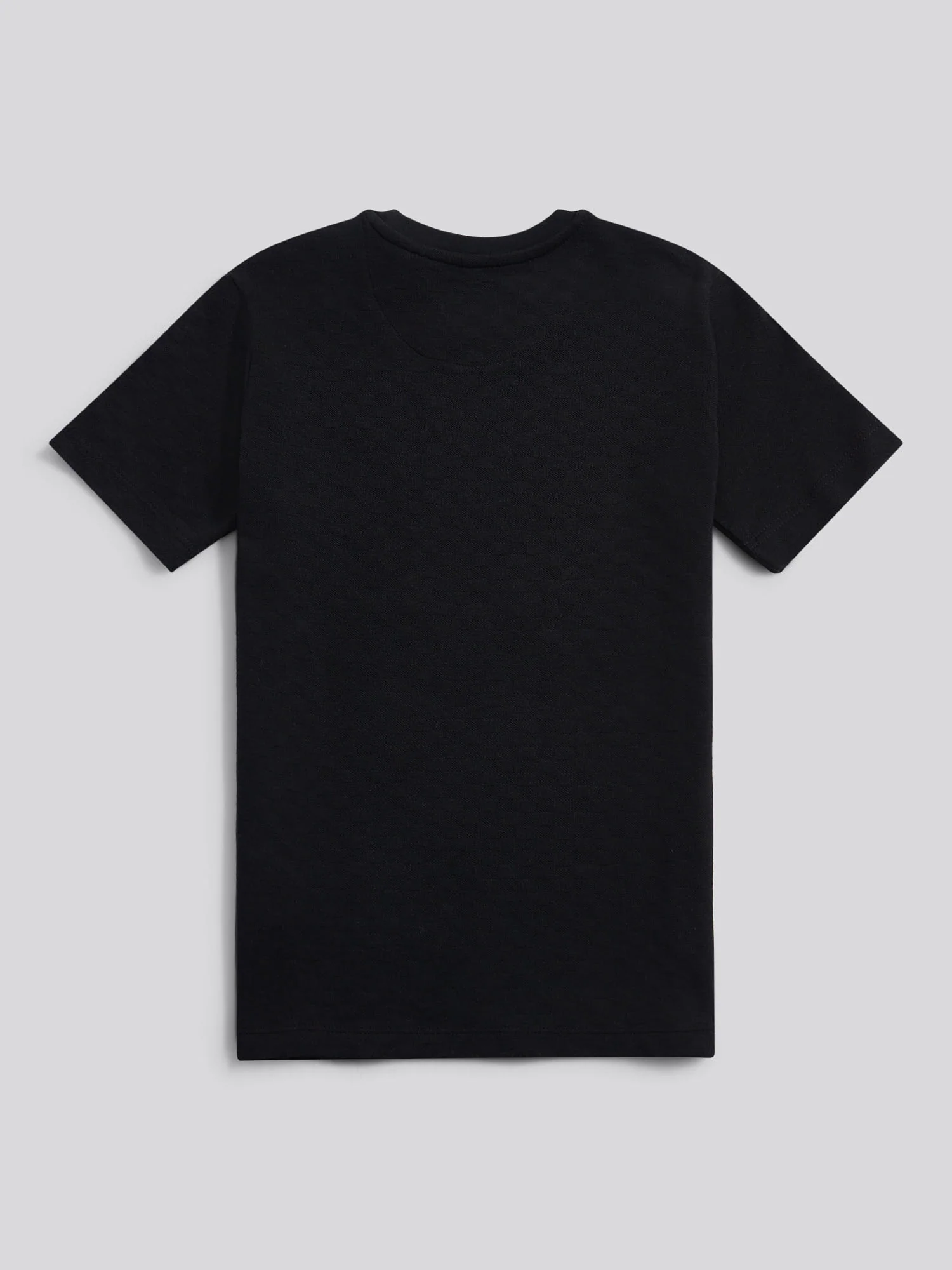 Boys Check Texture T-Shirt, in Black - Image 6