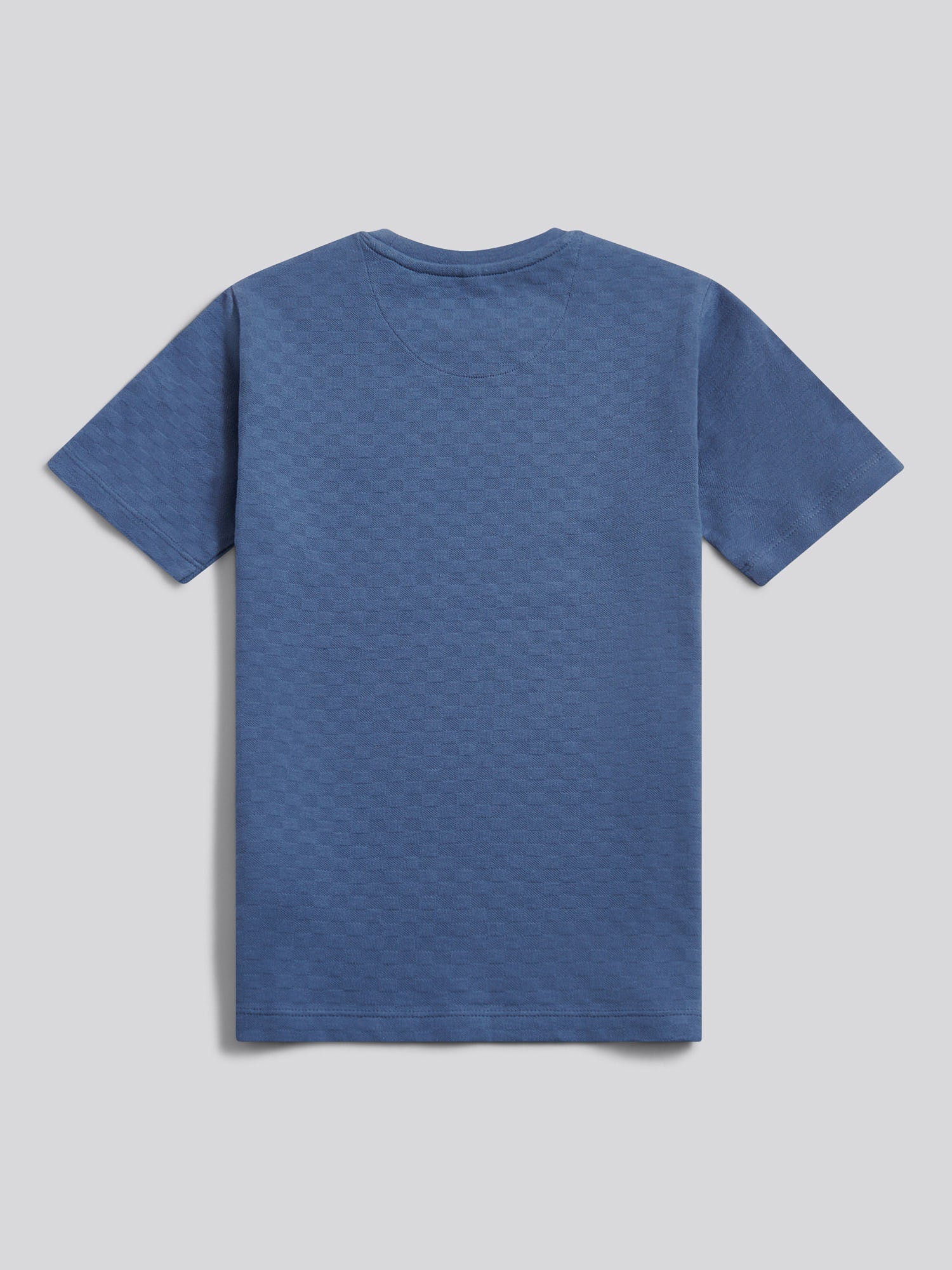 Boys Check Texture T-Shirt, in Vintage Indigo - Image 6