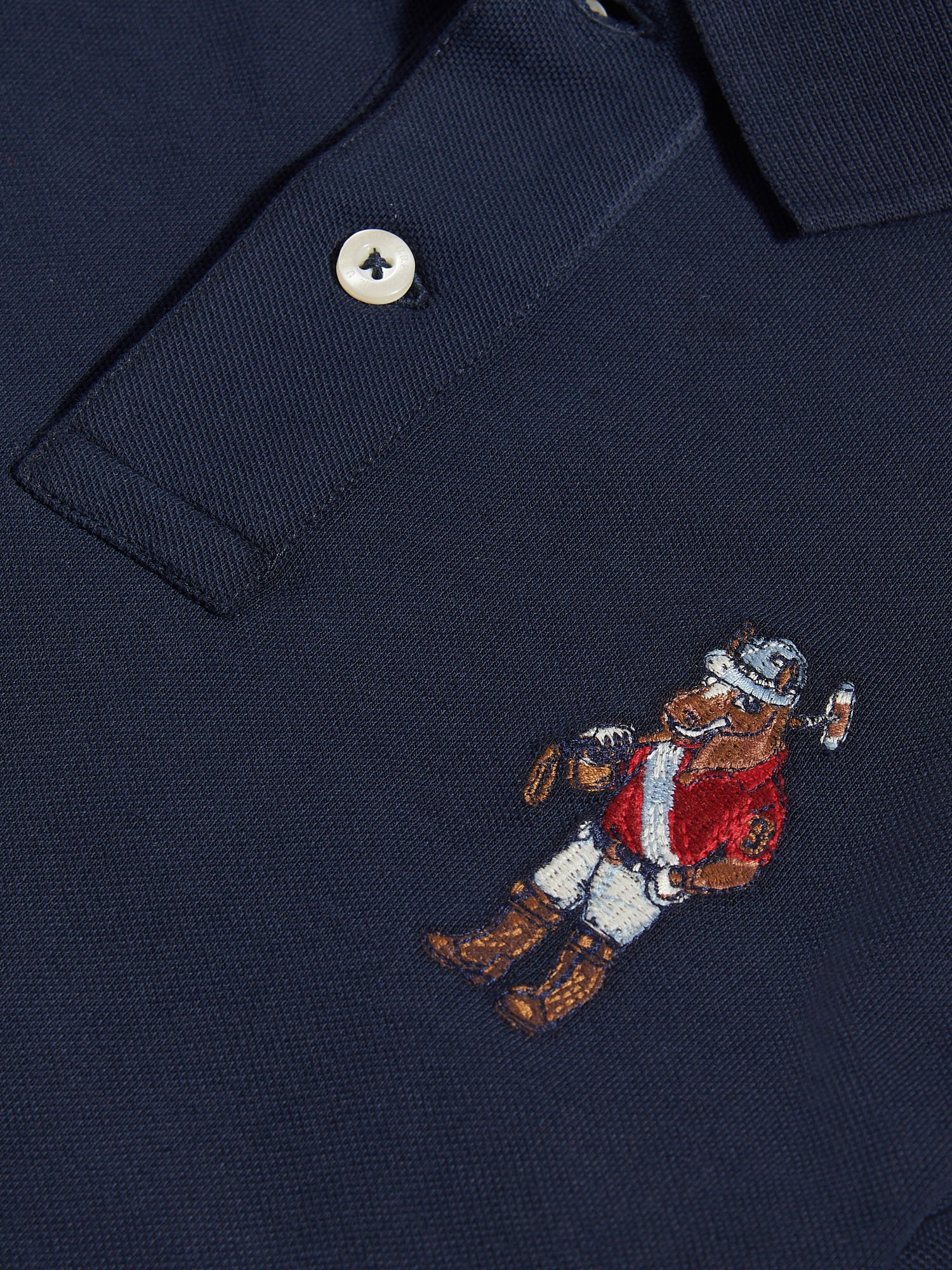 Boys Chuck Polo Shirt in Dark Sapphire Navy - Image 7