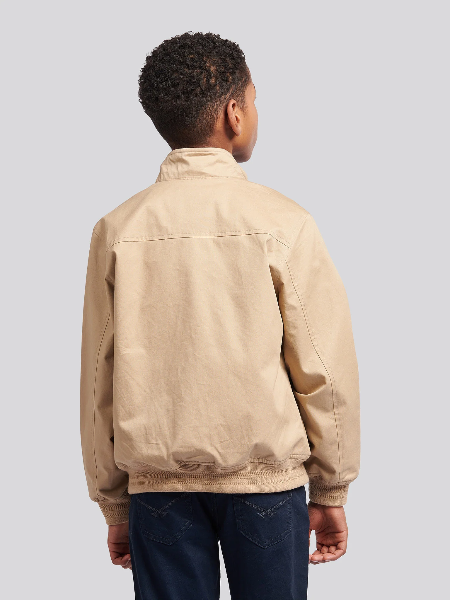 Boys Cotton Twill Harrington Jacket in Cornstalk - Image 4