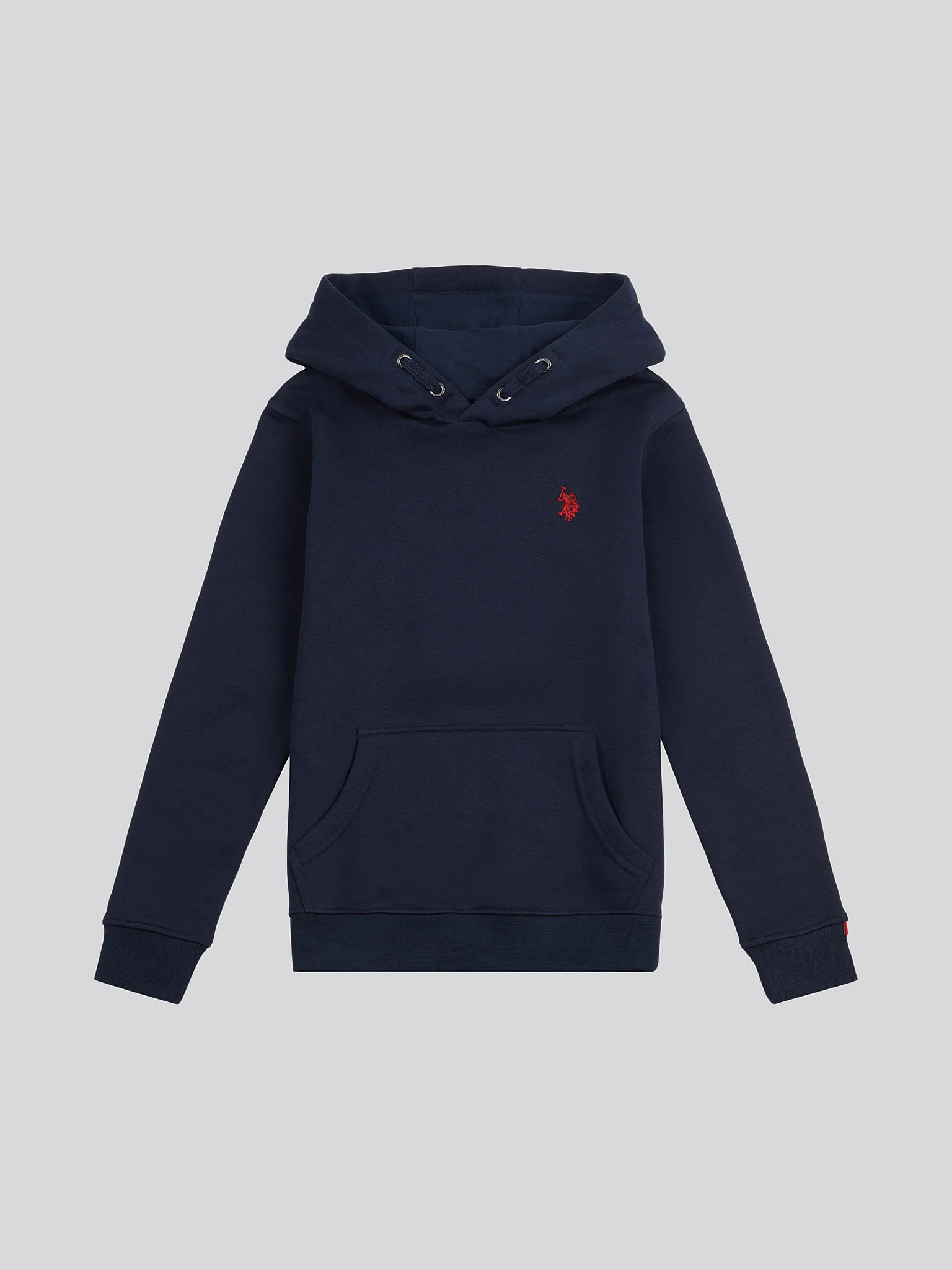 Boys Double Horsemen Brush Back Hoodie in Dark Sapphire Navy / Haute Red DHM - Image 5