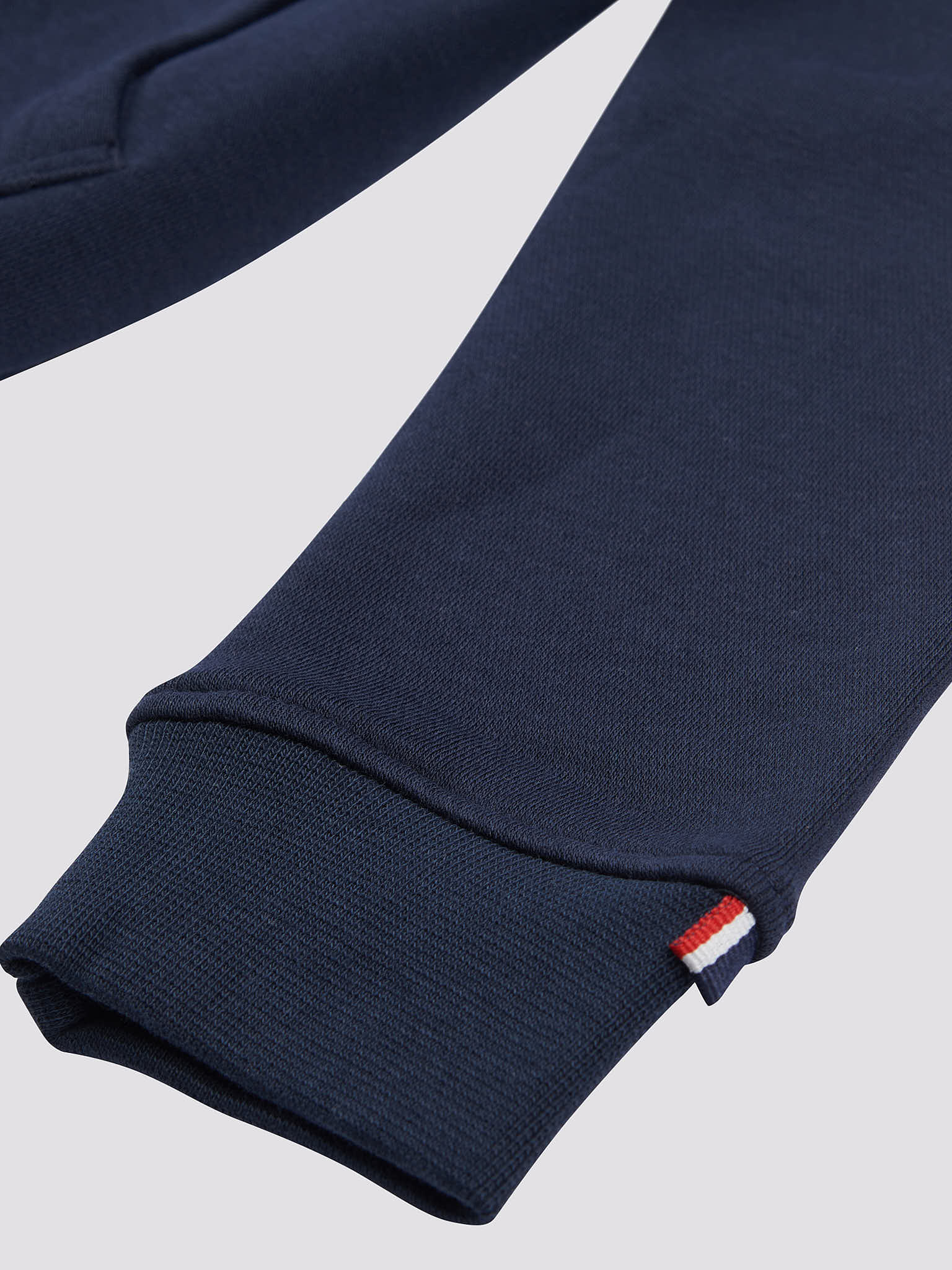 Boys Double Horsemen Brush Back Hoodie in Dark Sapphire Navy / Haute Red DHM - Image 7