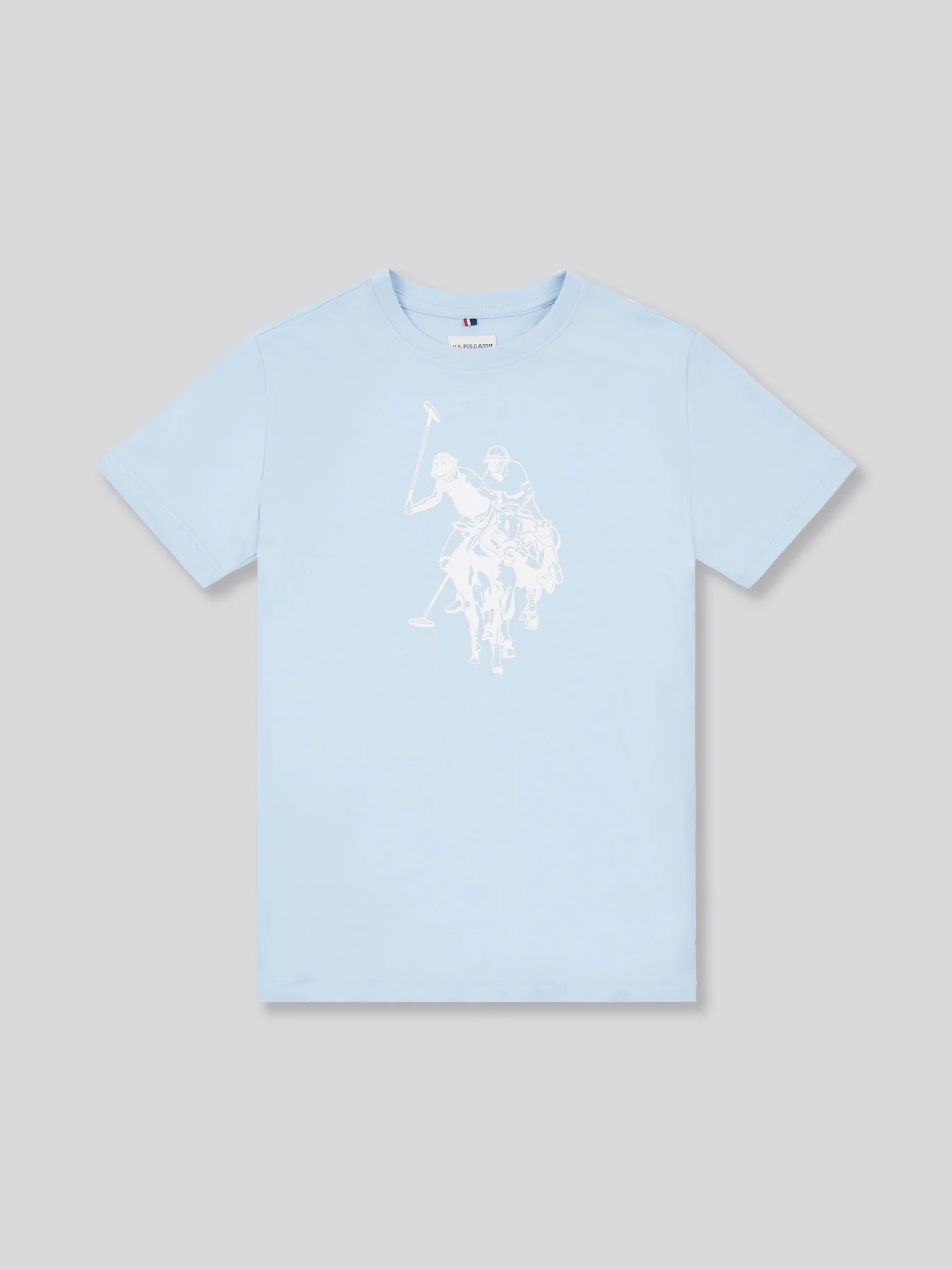 Boys Double Horsemen Graphic T-Shirt in Chambray Blue - Image 6