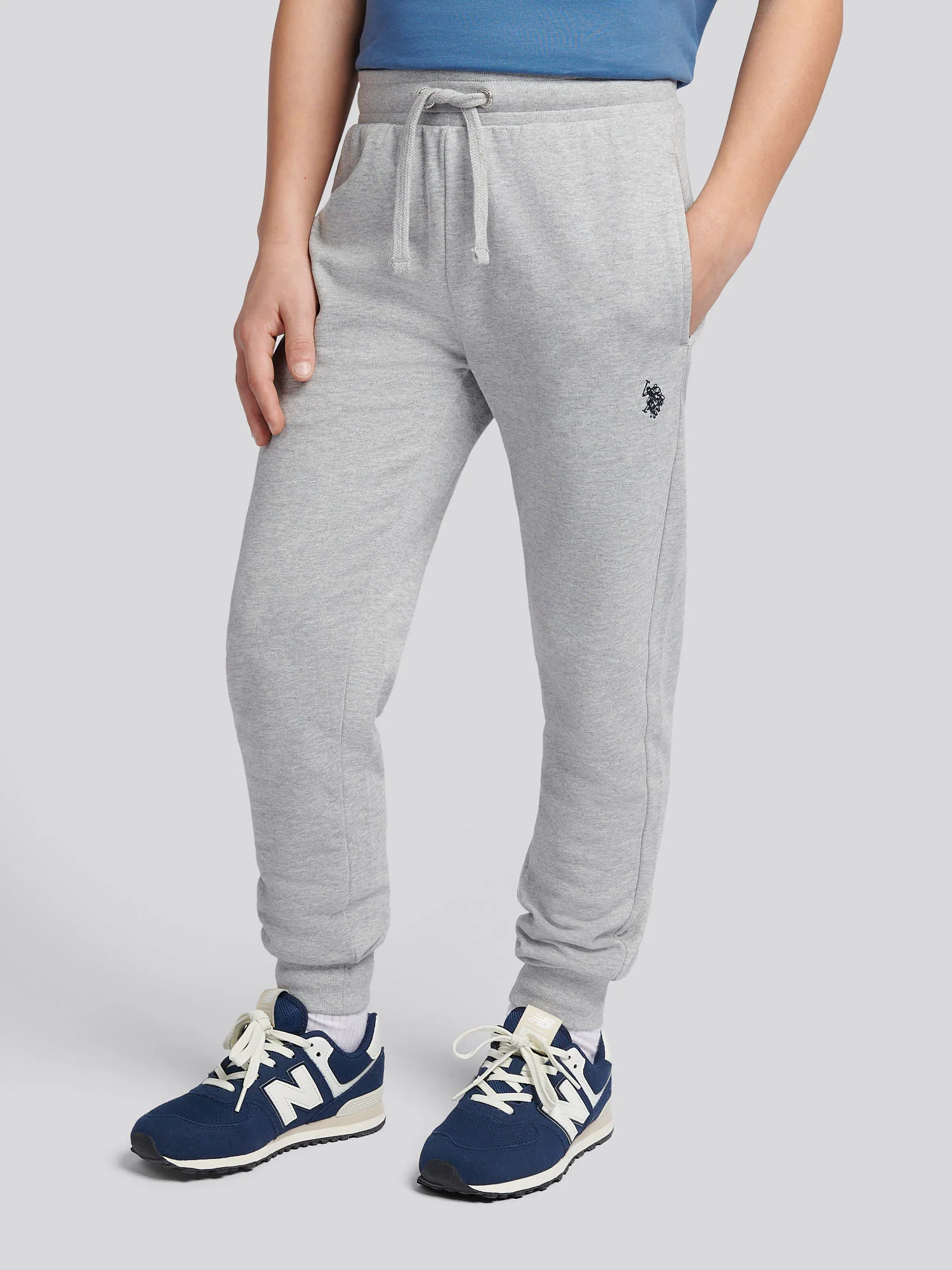 Boys Double Horsemen Jogger in Mid Grey Marl