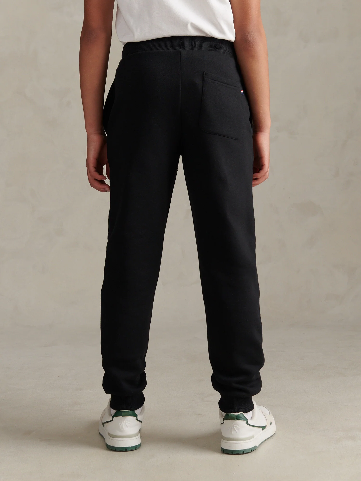 Boys Double Horsemen Loopback Jogger Black Bright White DHM - Image 4