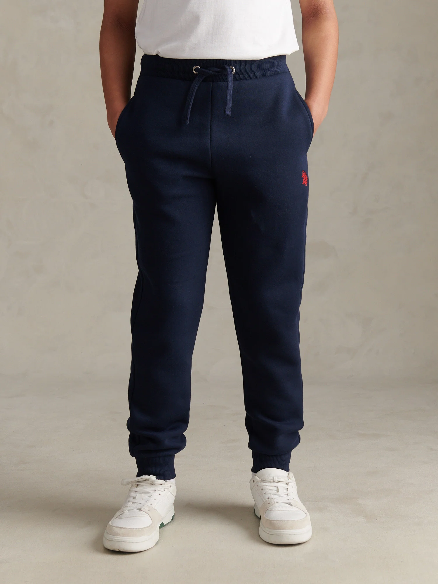 Boys Double Horsemen Loopback Jogger Dark Sapphire Navy / Haute Red DHM