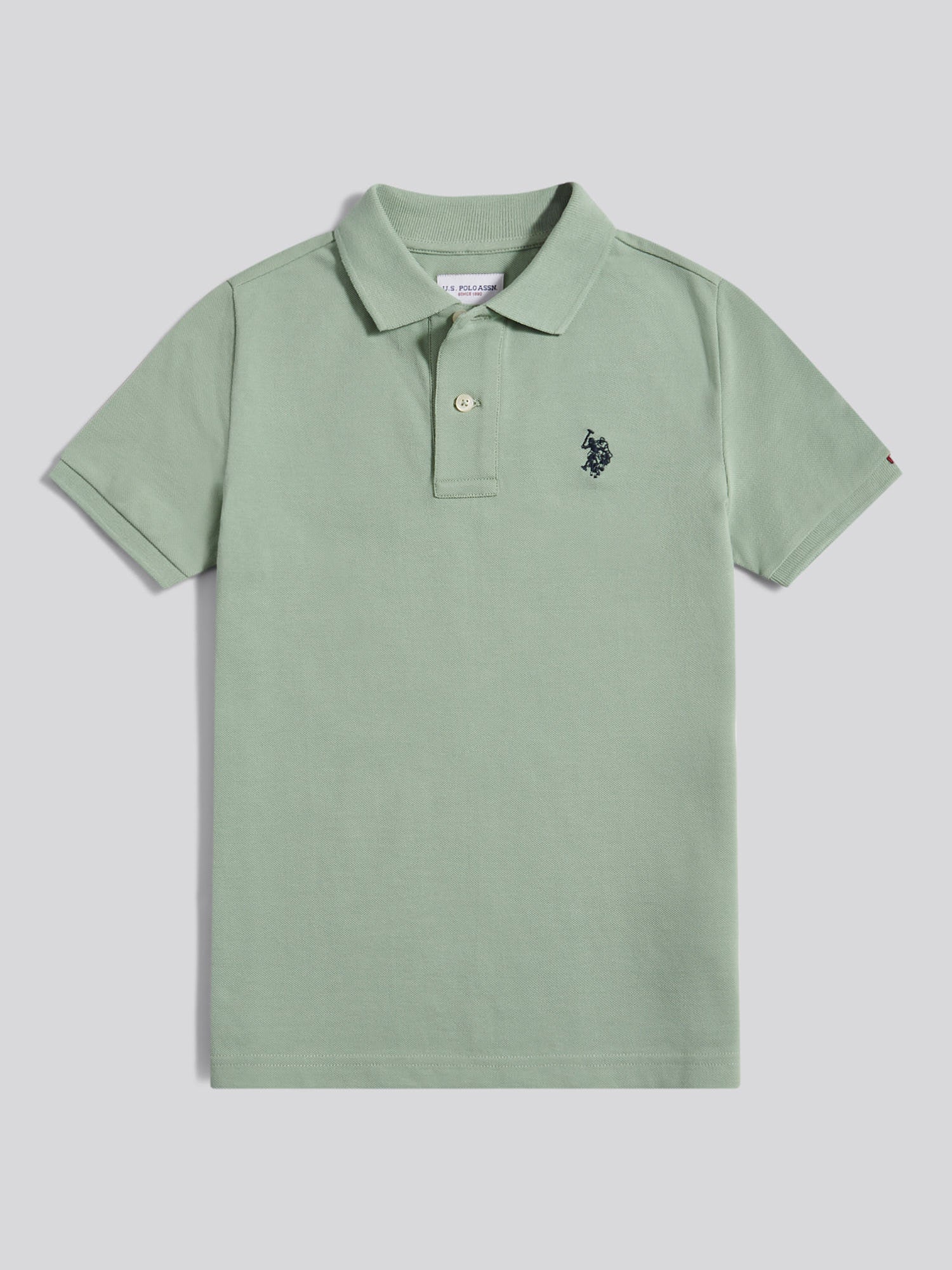 Boys Double Horsemen Polo Shirt Iceberg Green - Image 5