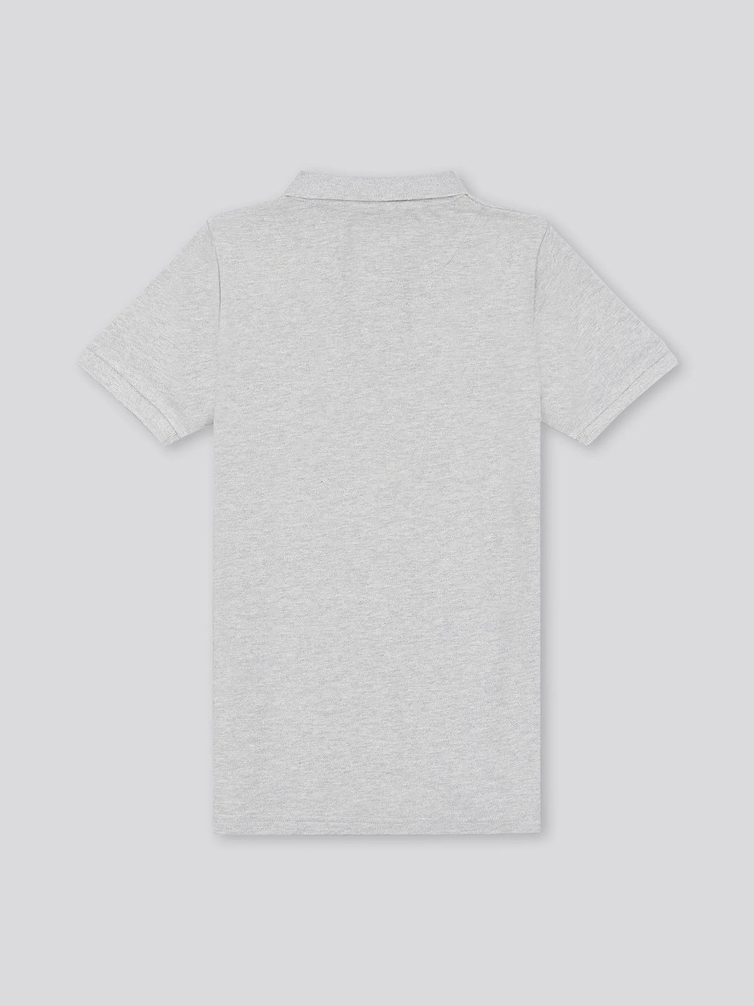 Boys Double Horsemen Polo Shirt in Mid Grey Marl - Image 6