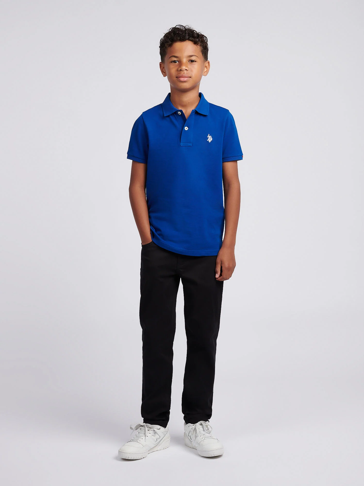 Boys Double Horsemen Polo Shirt Sodalite Blue - Image 3