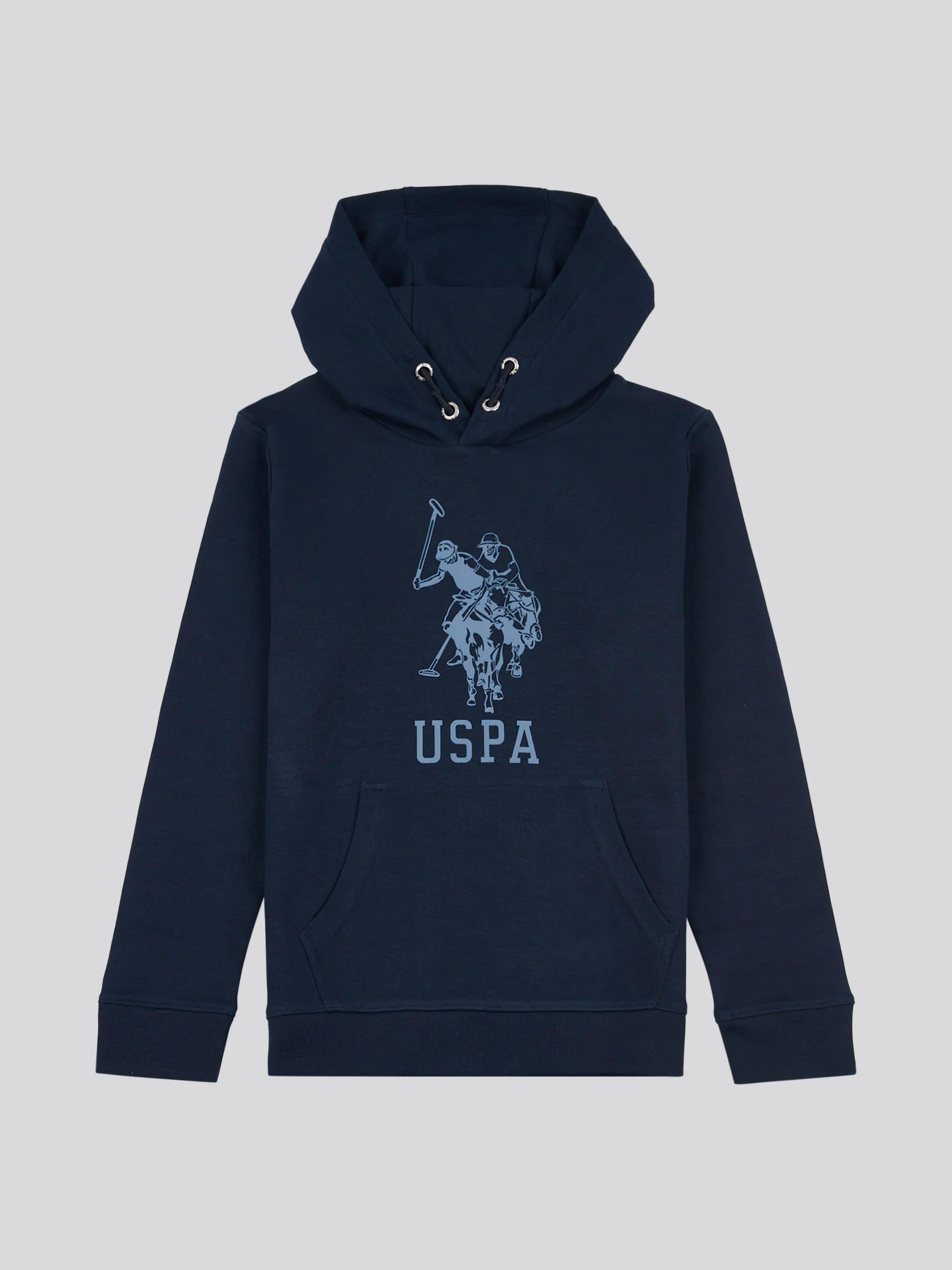 Boys Double Horsemen Statement Hoodie in Dark Sapphire Navy - Image 5
