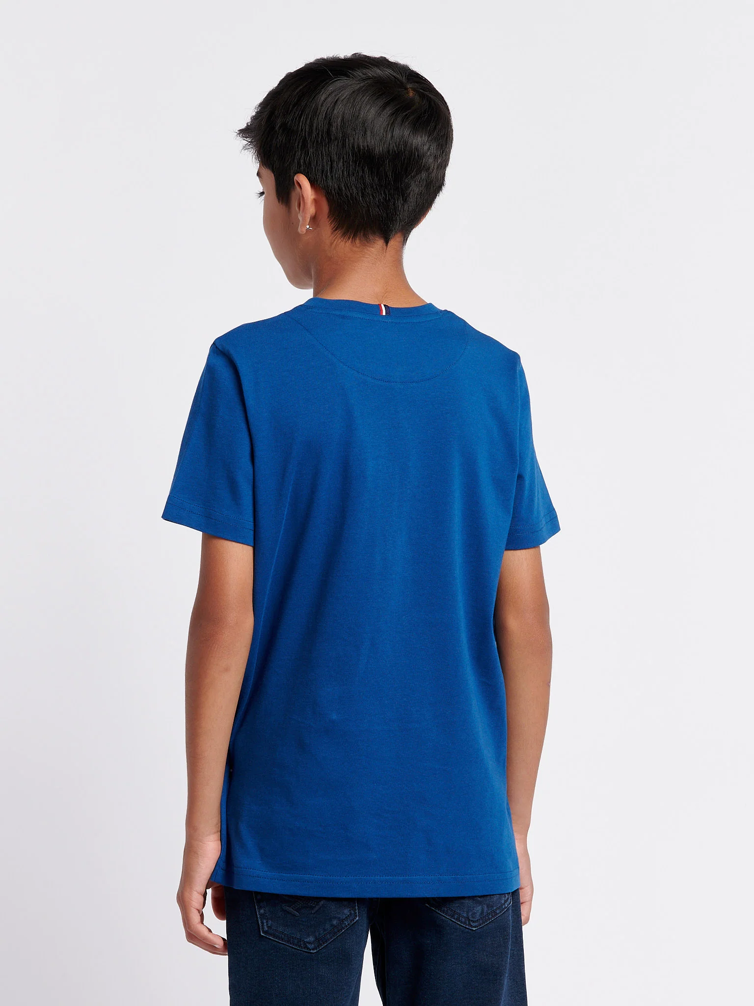 Boys Double Horsemen T- Shirt in Navy Peony - Image 4