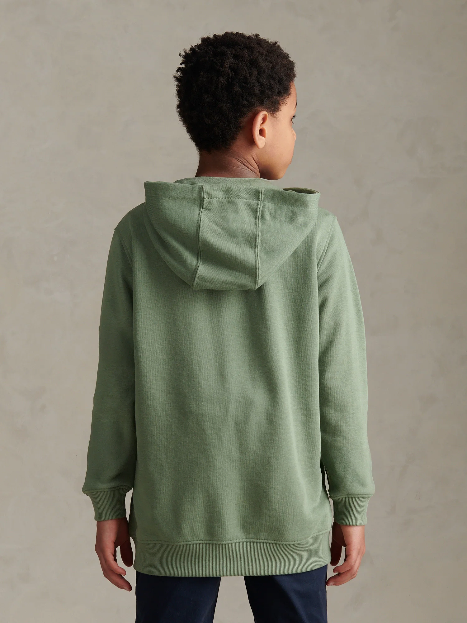 Boys Double Horsemen Zip Hoodie Sea Spray - Image 4