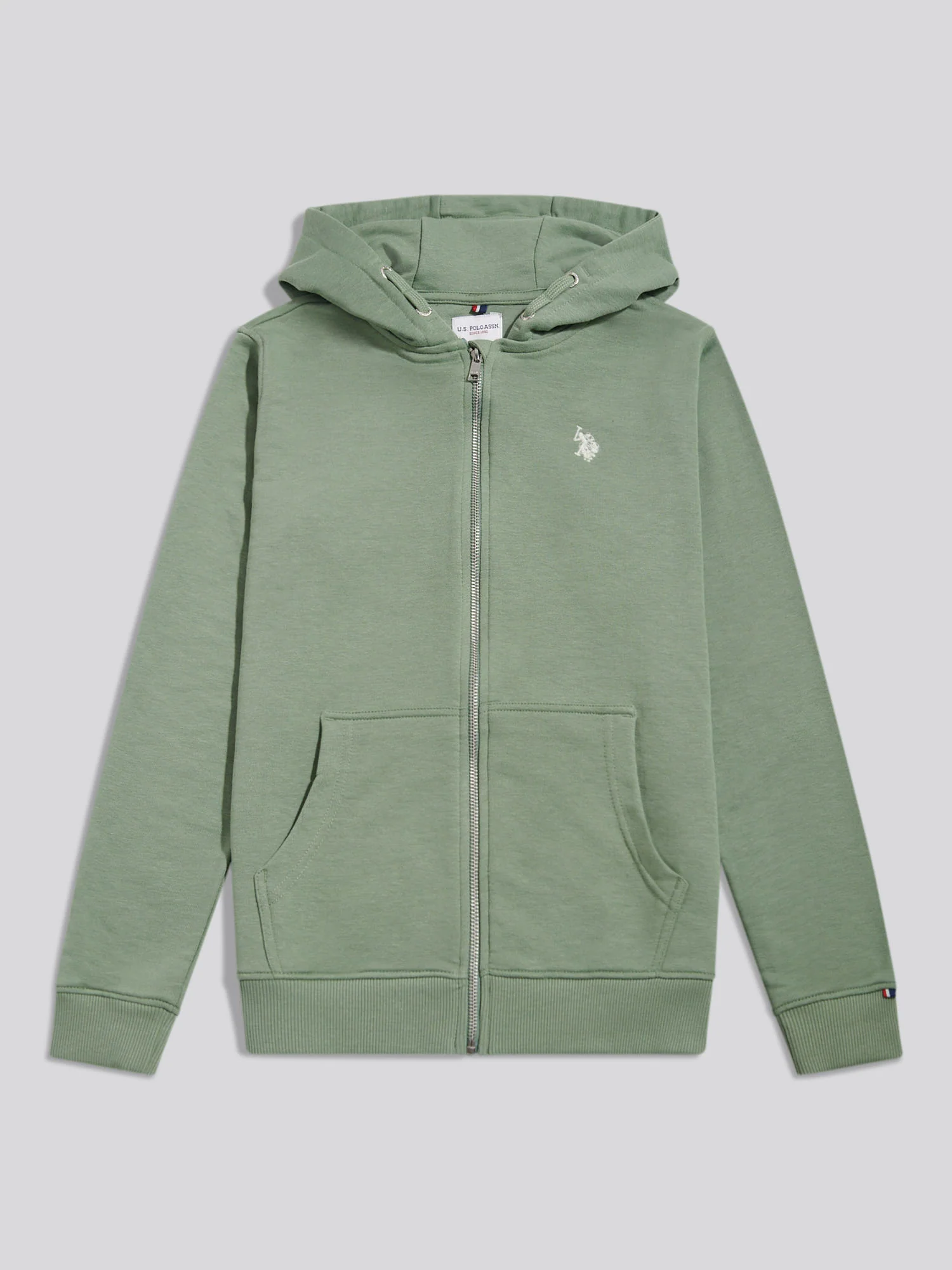 Boys Double Horsemen Zip Hoodie Sea Spray - Image 6