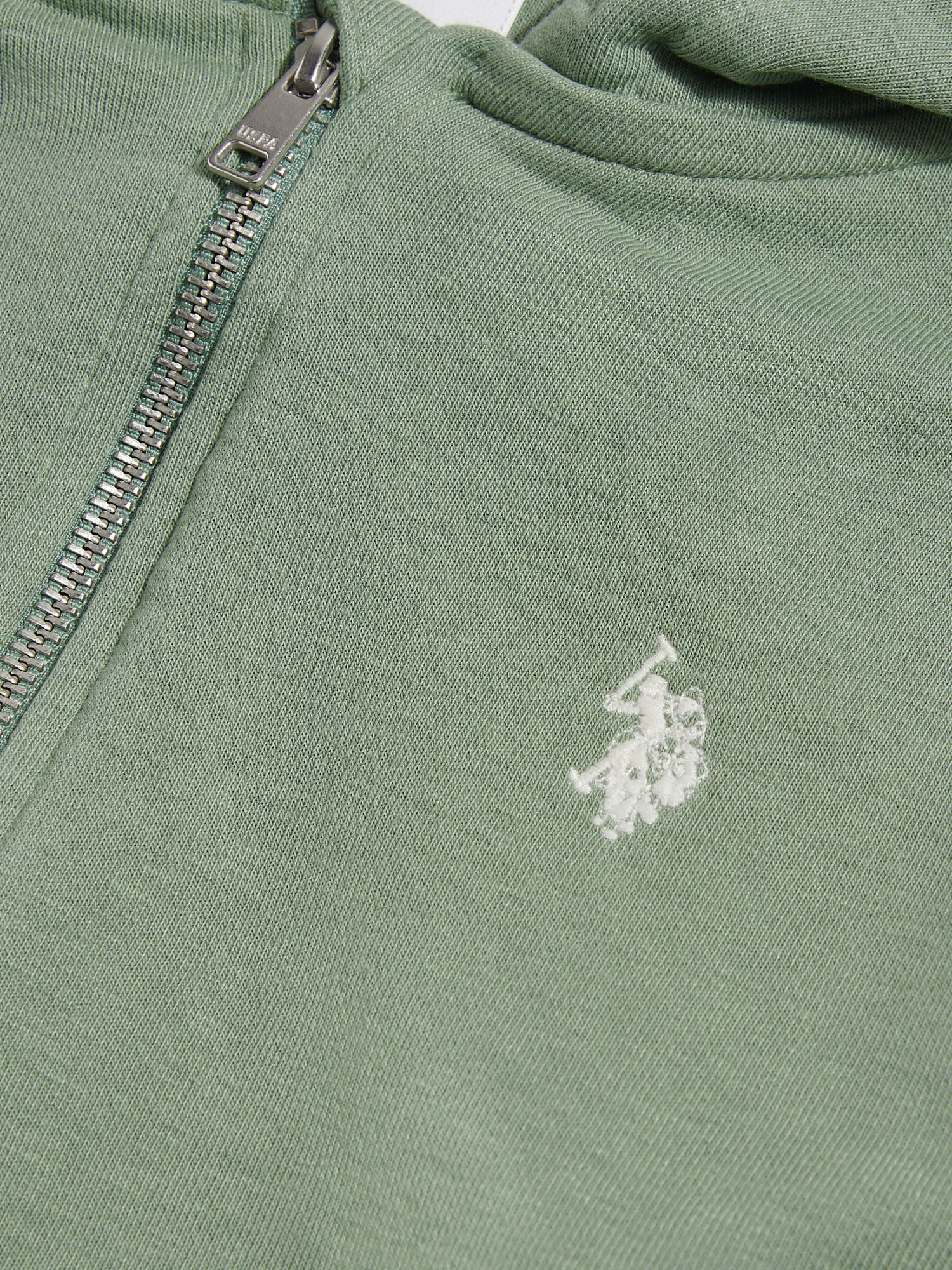 Boys Double Horsemen Zip Hoodie Sea Spray - Image 8