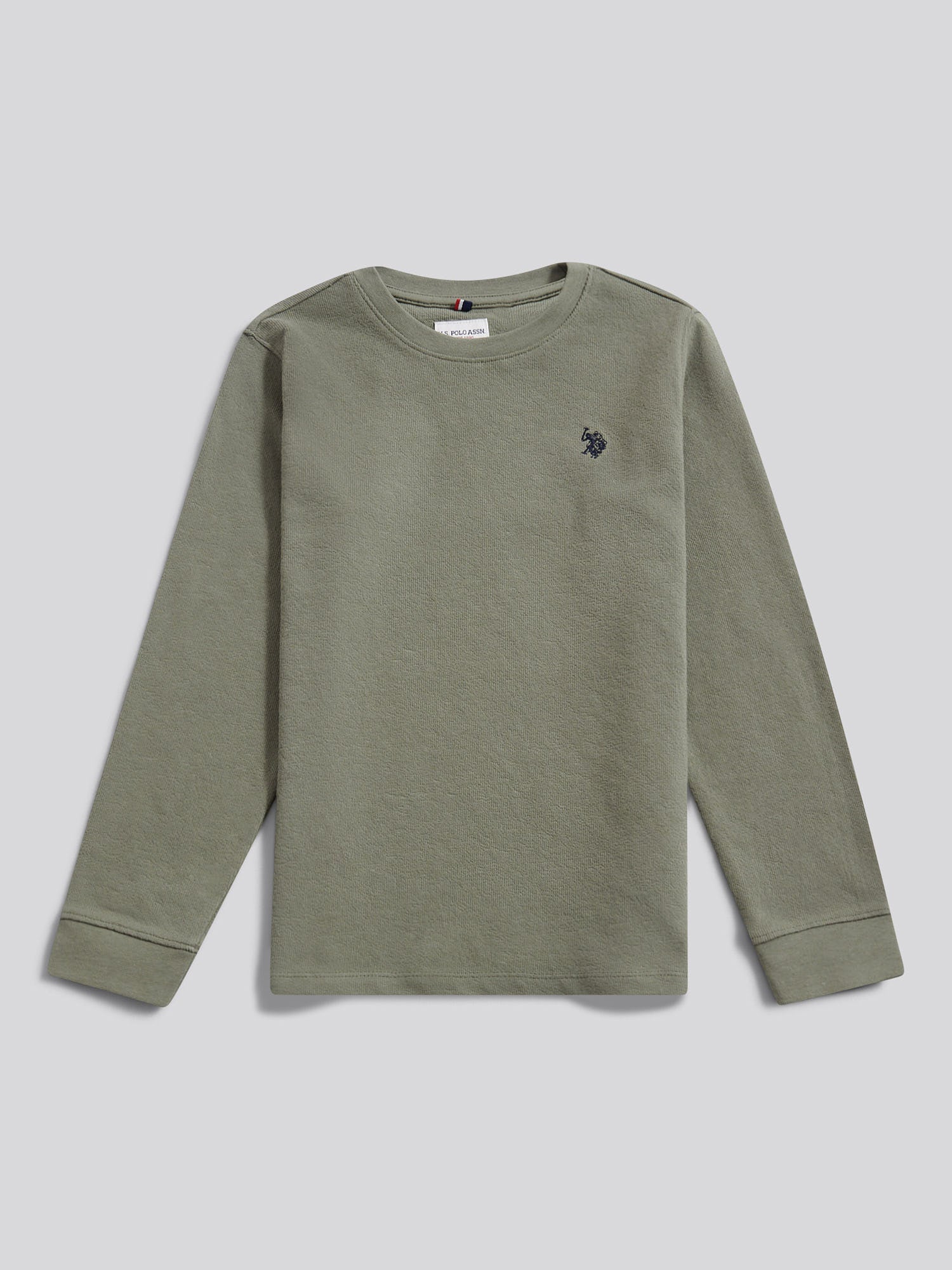 Boys Flat Pile Long Sleeve T-Shirt in Mulled Basil - Image 5