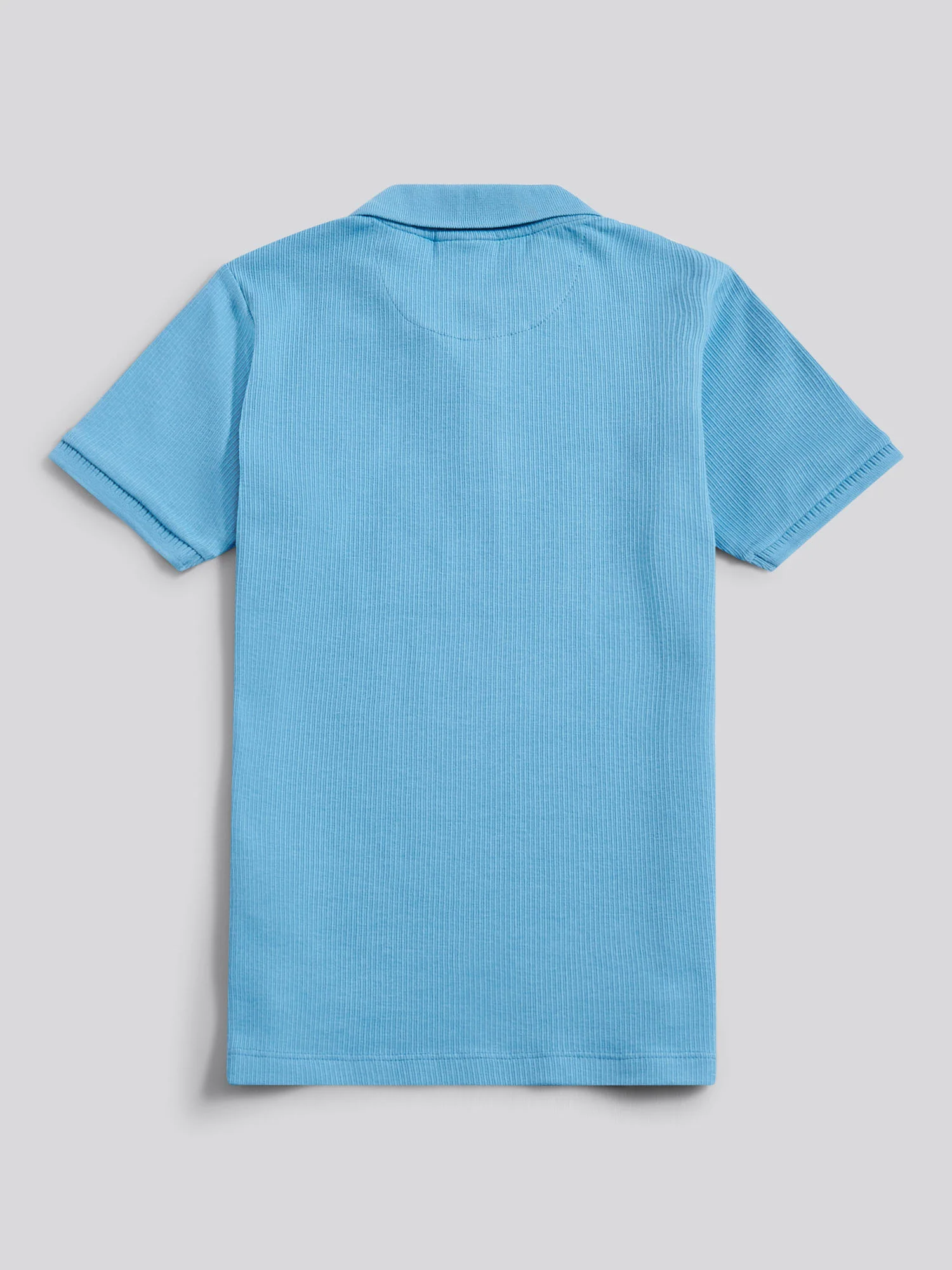 Boys Heritage Textured Polo Shirt in Heritage Blue - Image 2