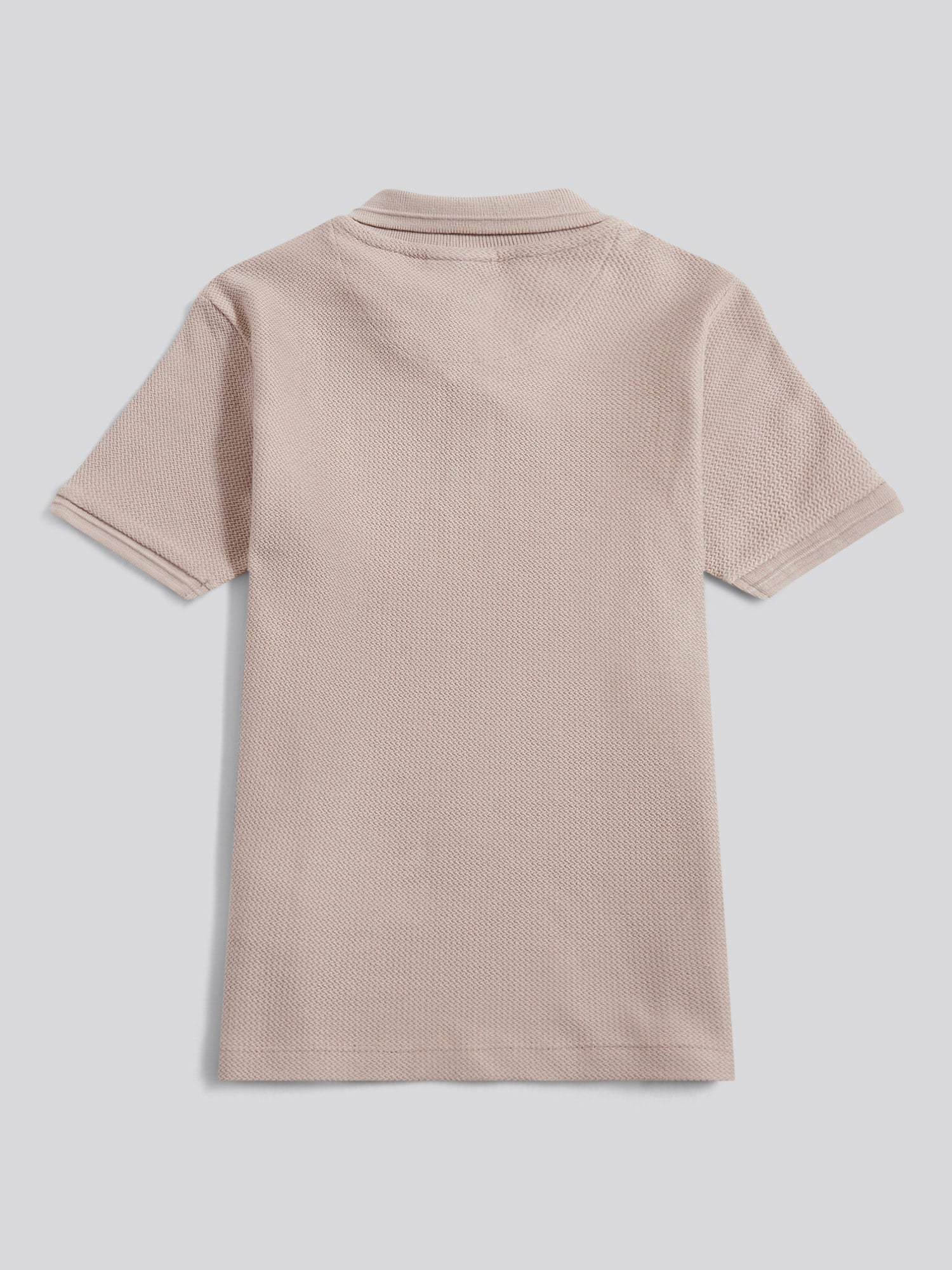 Boys Herringbone Texture Polo Shirt in Atmosphere - Image 6