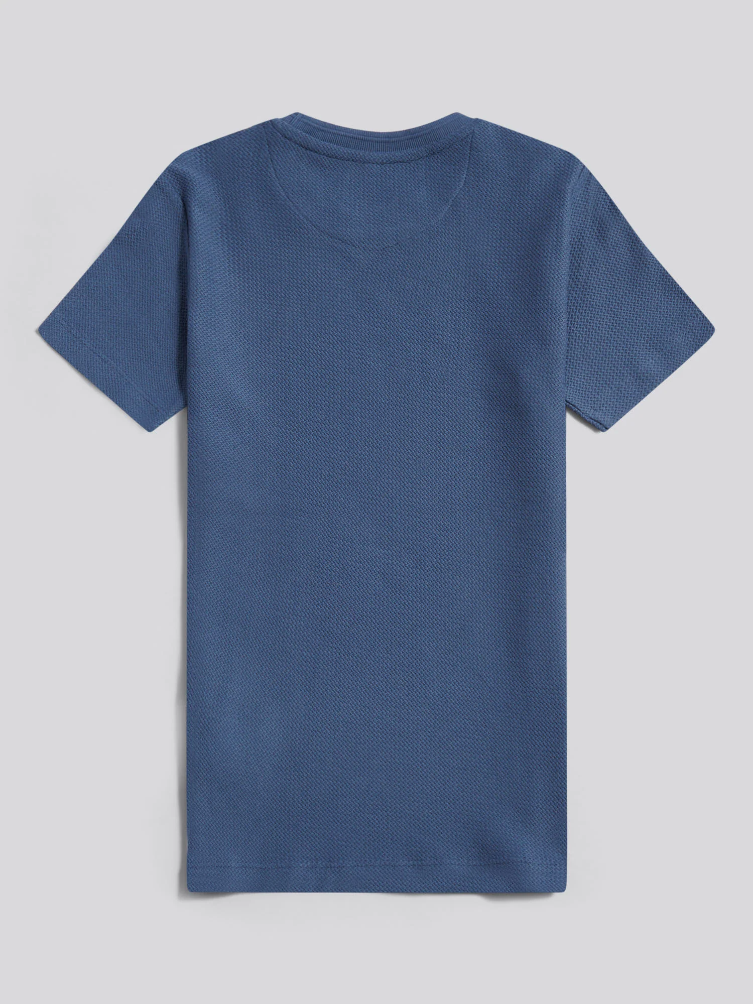 Boys Herringbone Texture T-Shirt in Vintage Indigo - Image 6