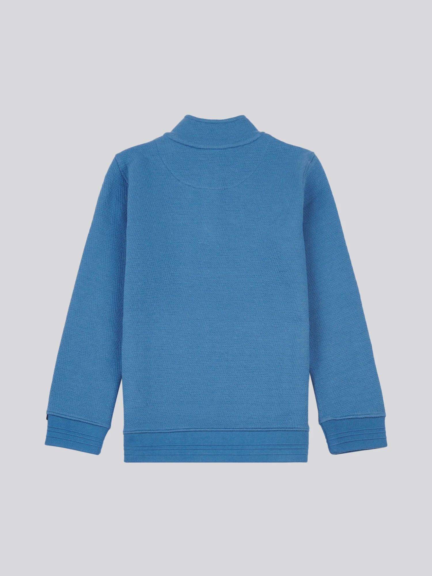Boys Herringbone ¼ Zip Sweatshirt in Blue Horizon Marl - Image 7