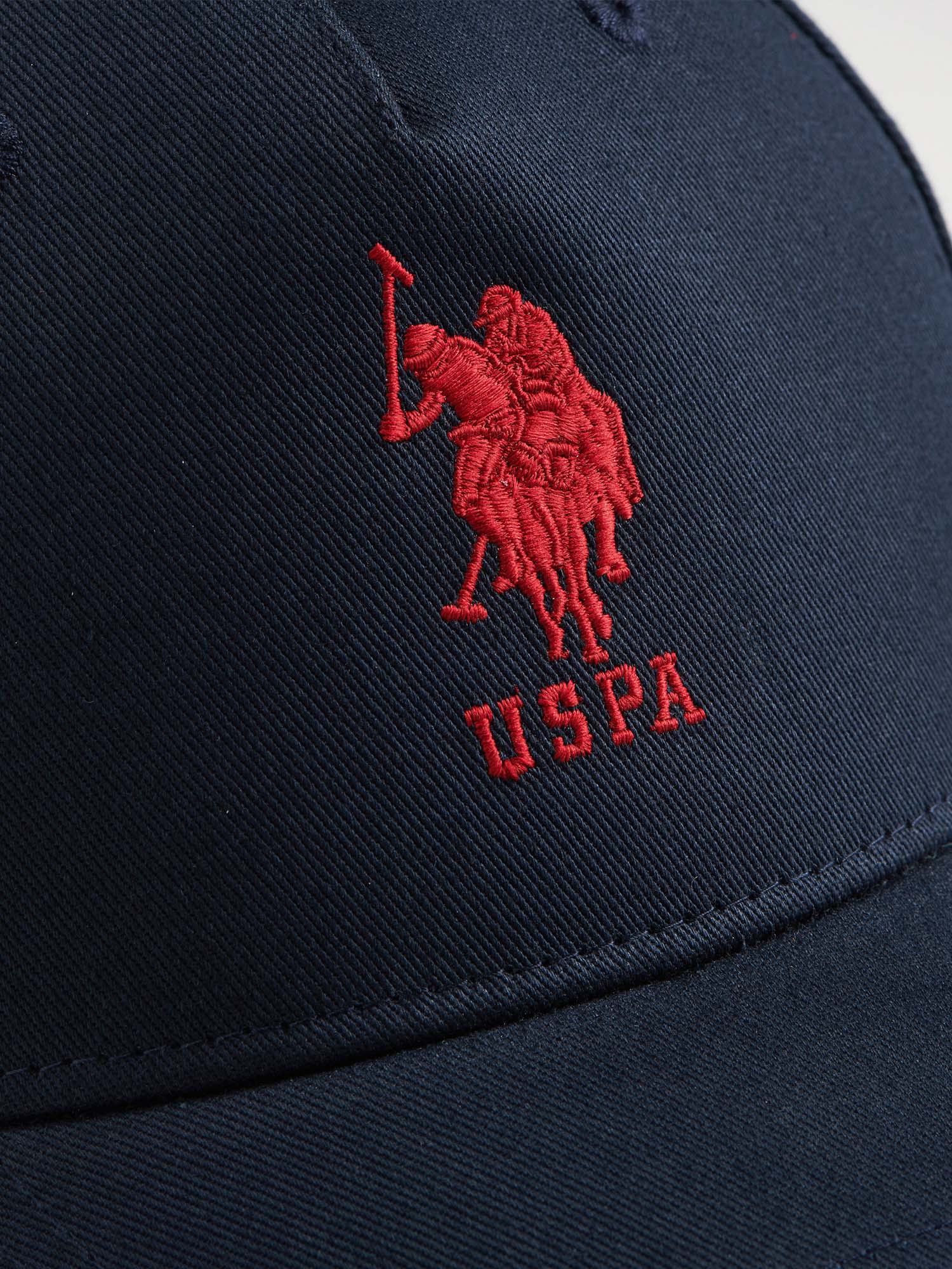 Boys Player 3 Baseball Cap in Dark Sapphire Navy / Haute Red DHM - Image 3