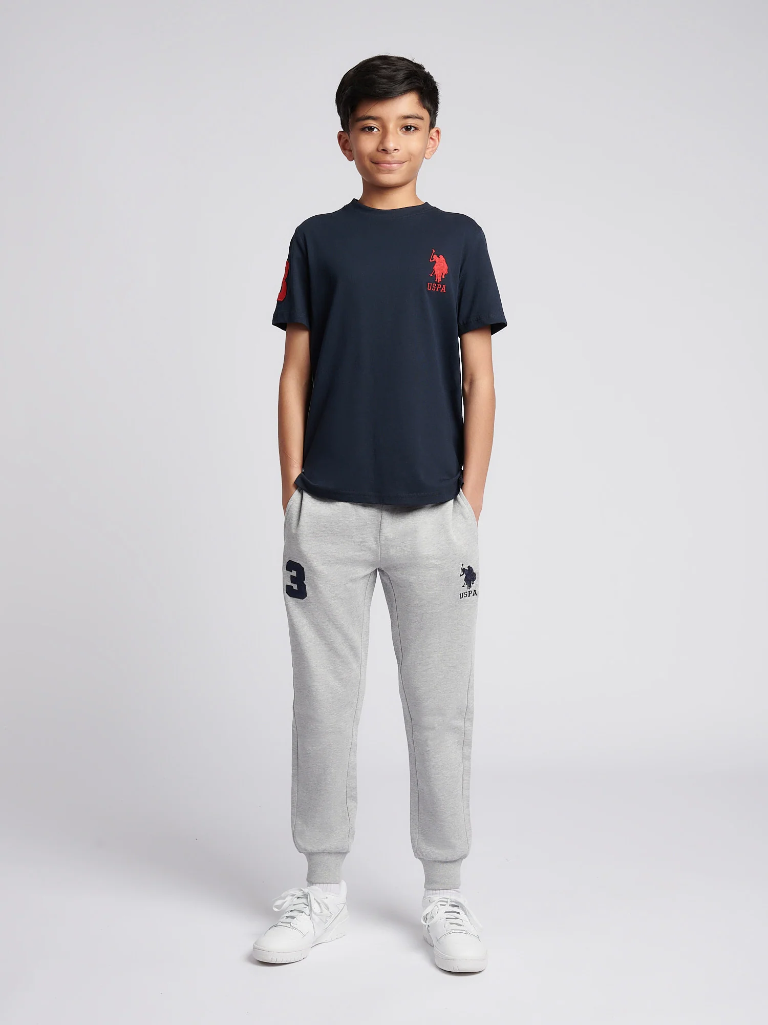 Boys Player 3 Jogger in Mid Grey Marl - Image 4