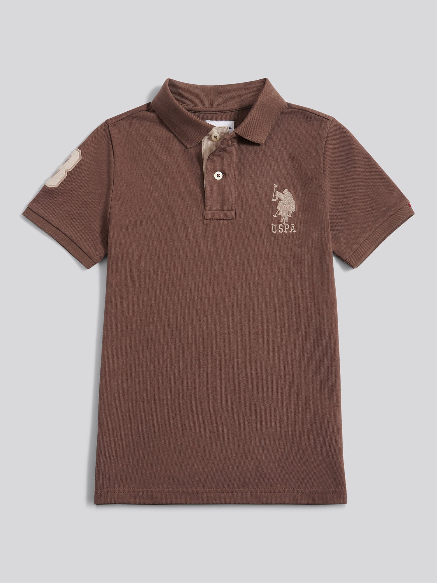 Boys Player 3 Polo Shirt Chocolate Martini - Image 6