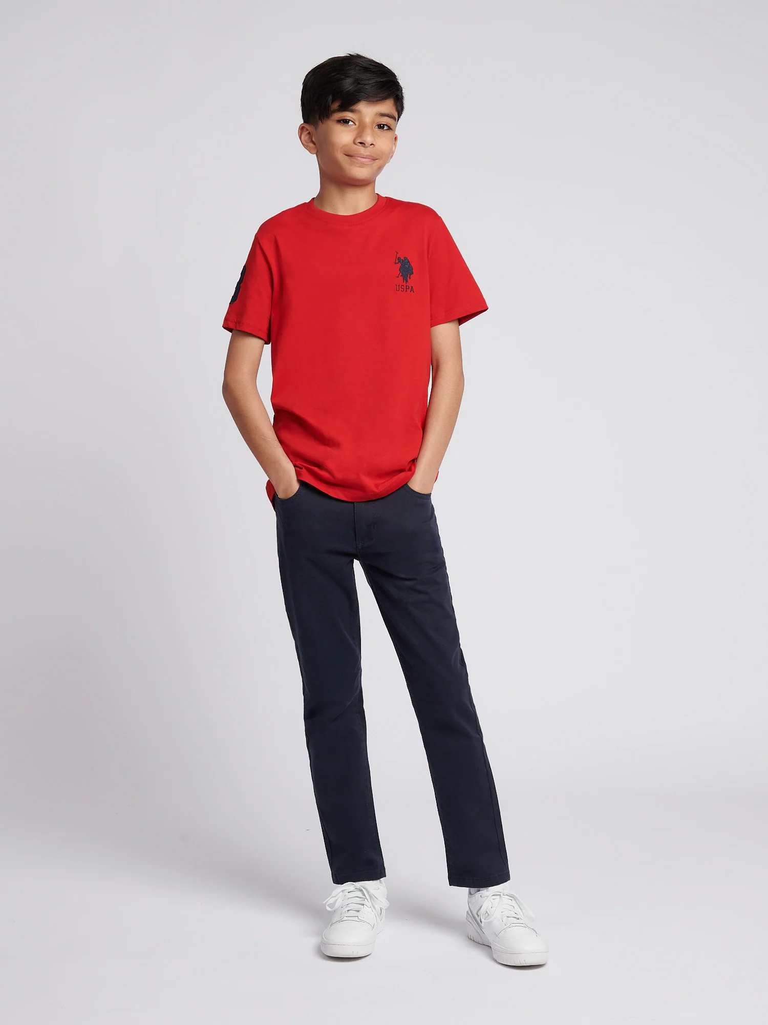 Boys Player 3 T-Shirt in Haute Red - Image 3