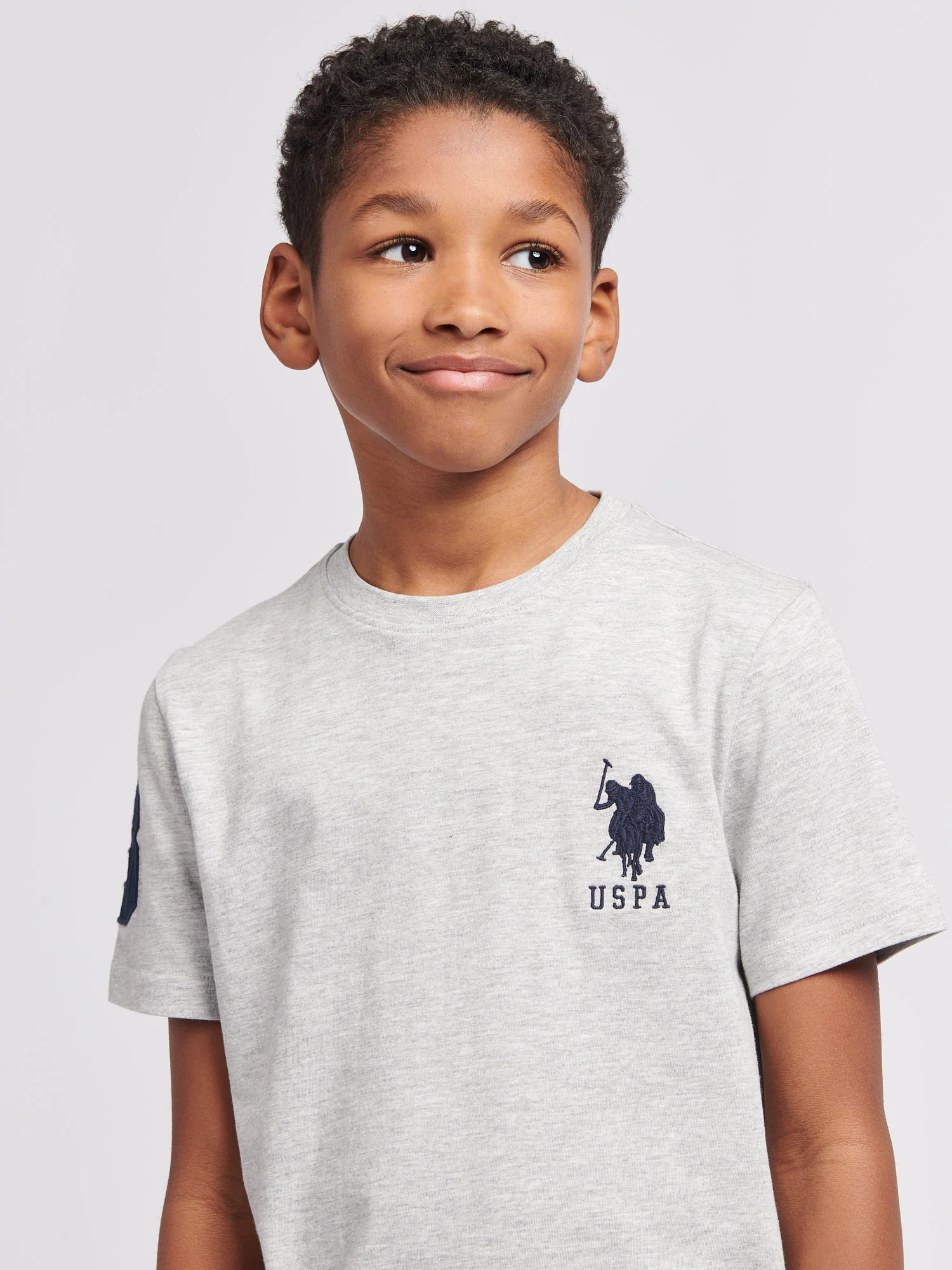Boys Player 3 T-Shirt Mid Grey Marl - Image 2