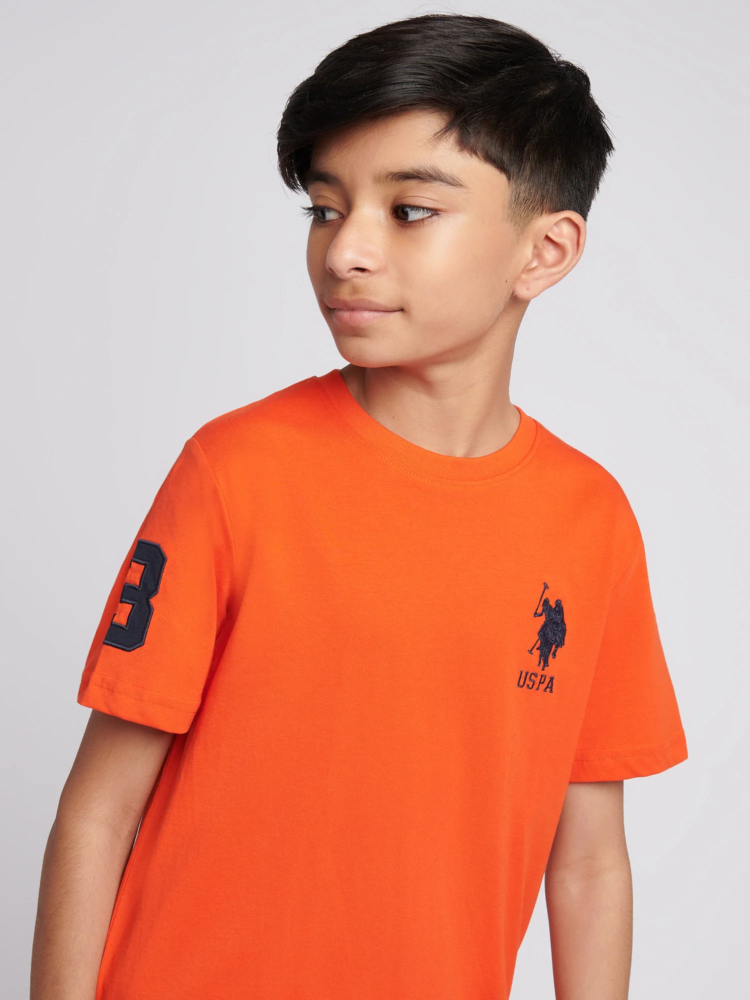Boys Player 3 T-Shirt in Tangerine Tango - Image 2