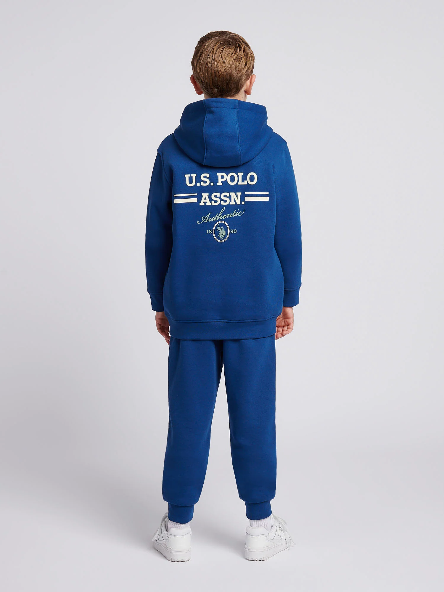 Boys Script Graphic Hoodie & Jogger Set in Navy Peony - Image 2