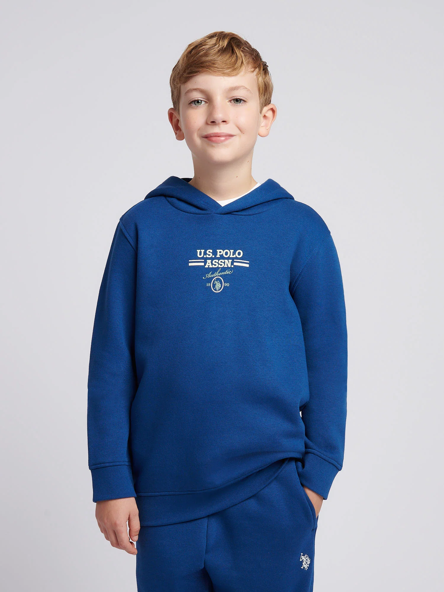 Boys Script Graphic Hoodie & Jogger Set in Navy Peony - Image 3