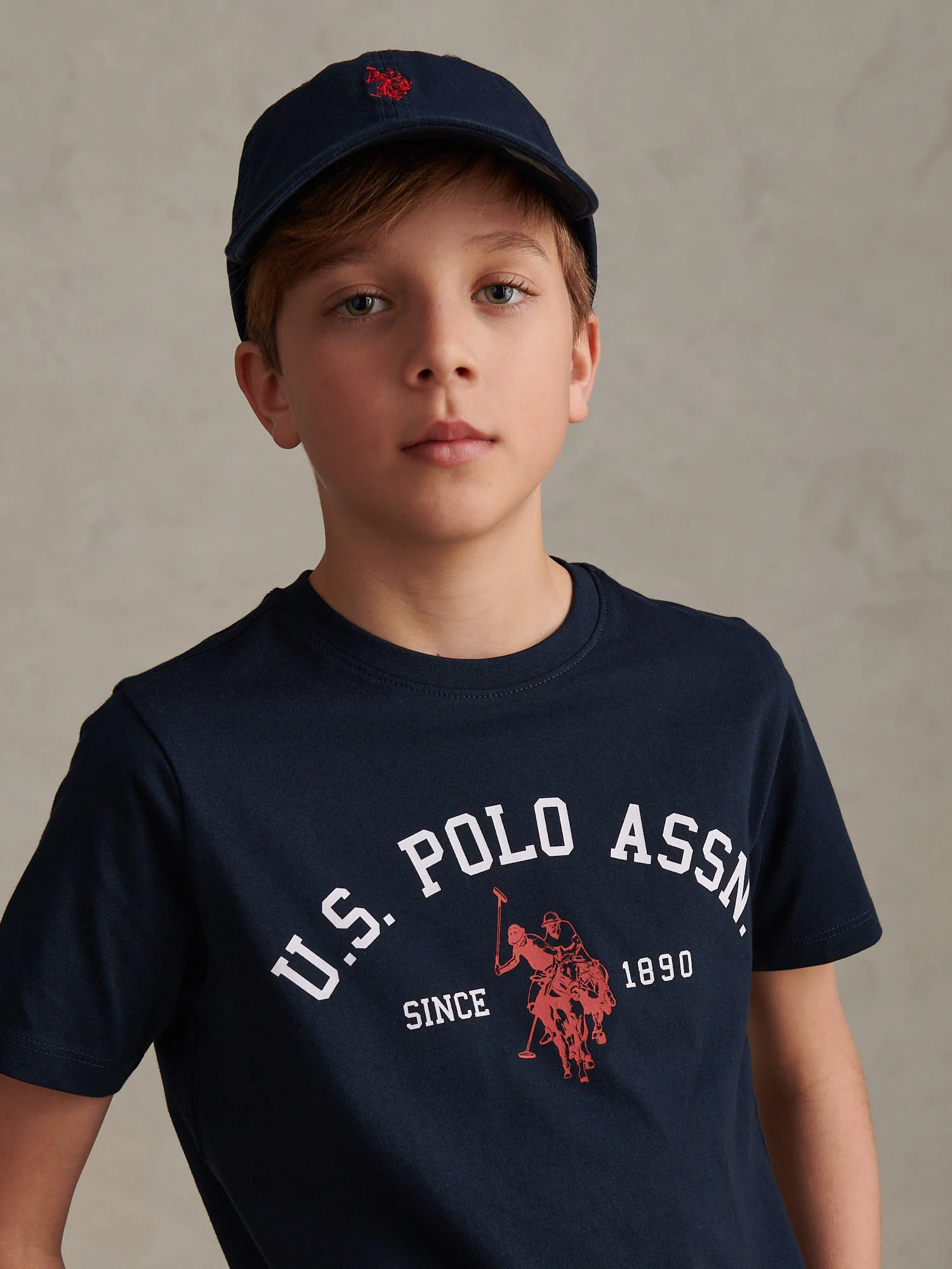 Boys Signature Arch Print T-Shirt Dark Sapphire Navy - Image 2