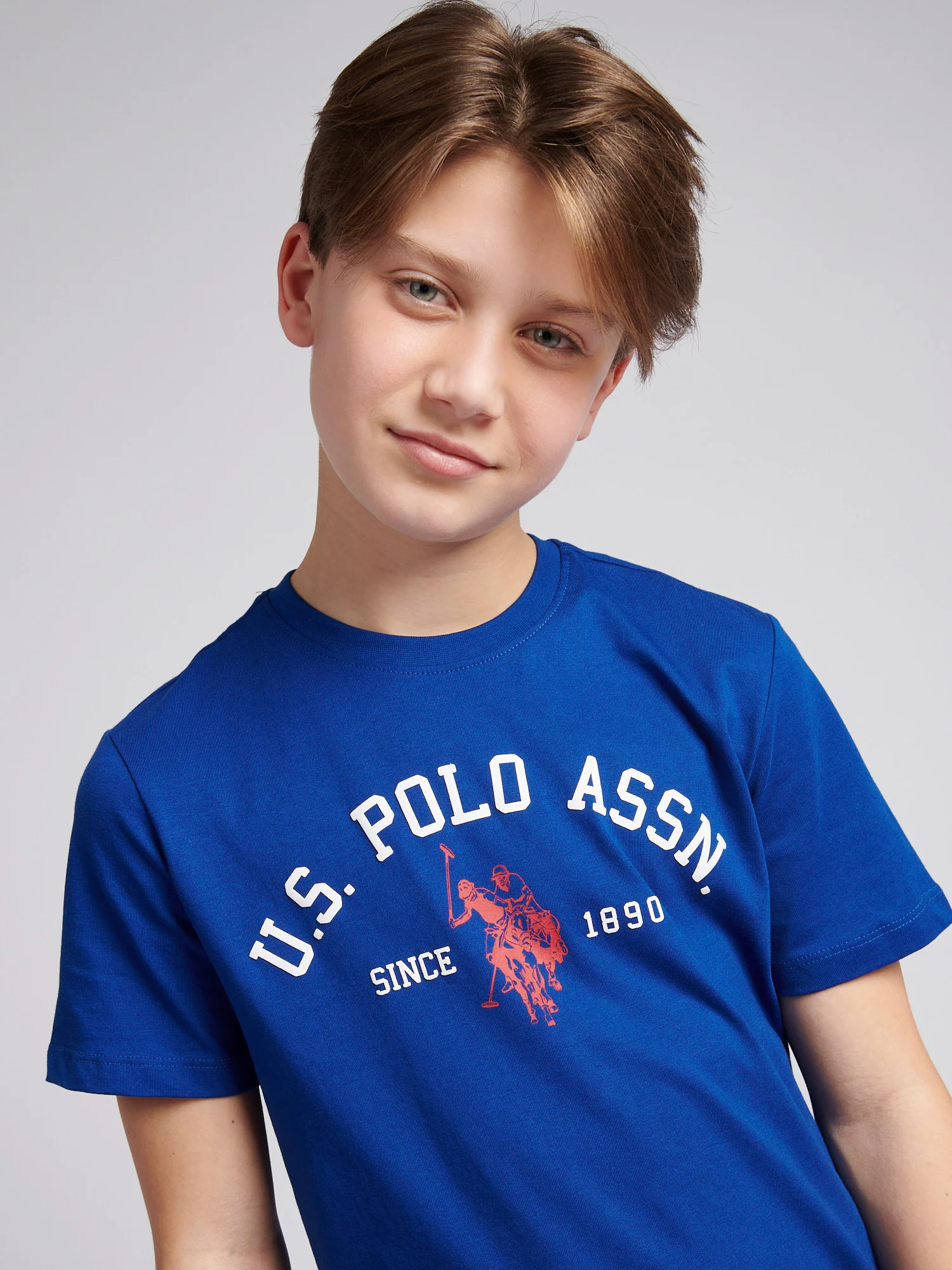 Boys Signature Arch Print T-Shirt in Sodalite Blue - Image 2
