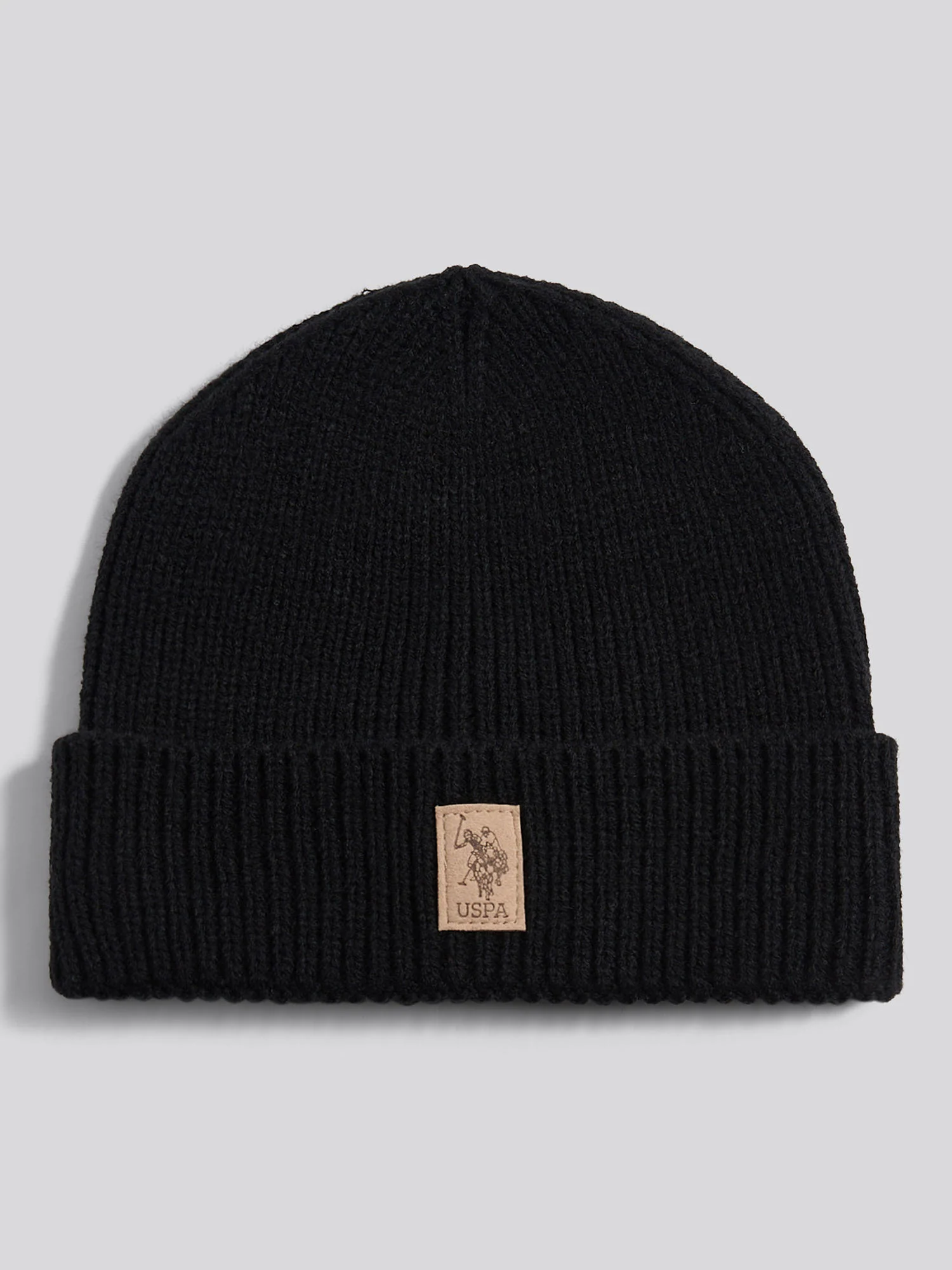 Boys Signature Double Horsemen Knit Beanie in Black - Image 3
