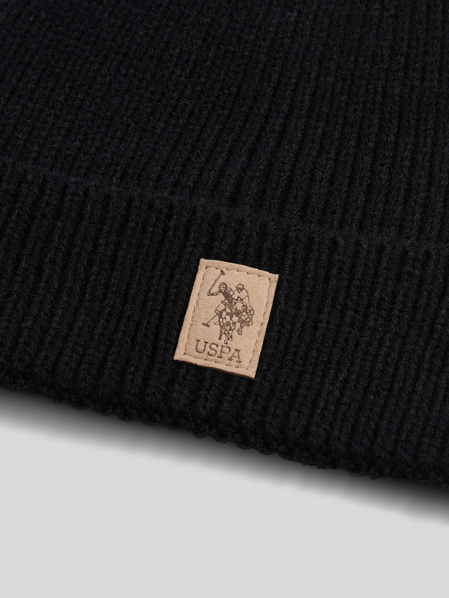 Boys Signature Double Horsemen Knit Beanie in Black - Image 5