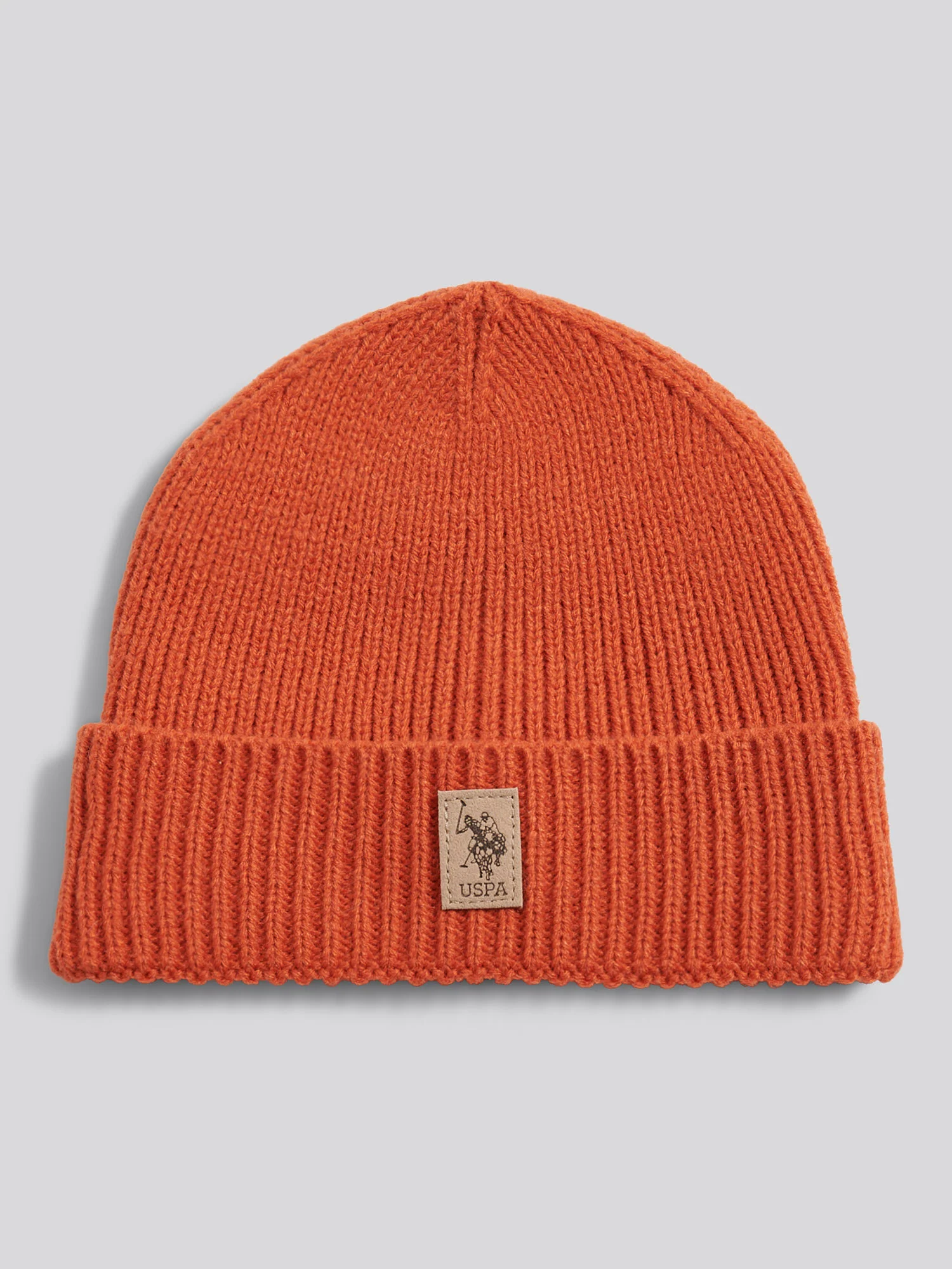 Boys Signature Double Horsemen Knit Beanie in Burnt Ochre - Image 3