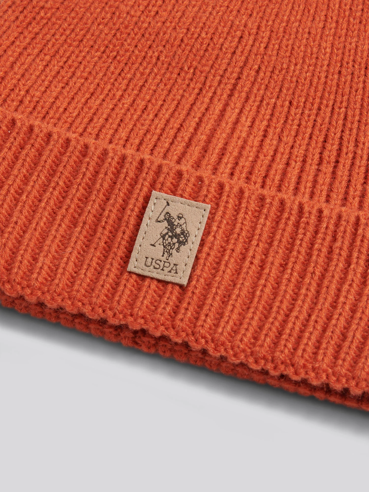 Boys Signature Double Horsemen Knit Beanie in Burnt Ochre - Image 5