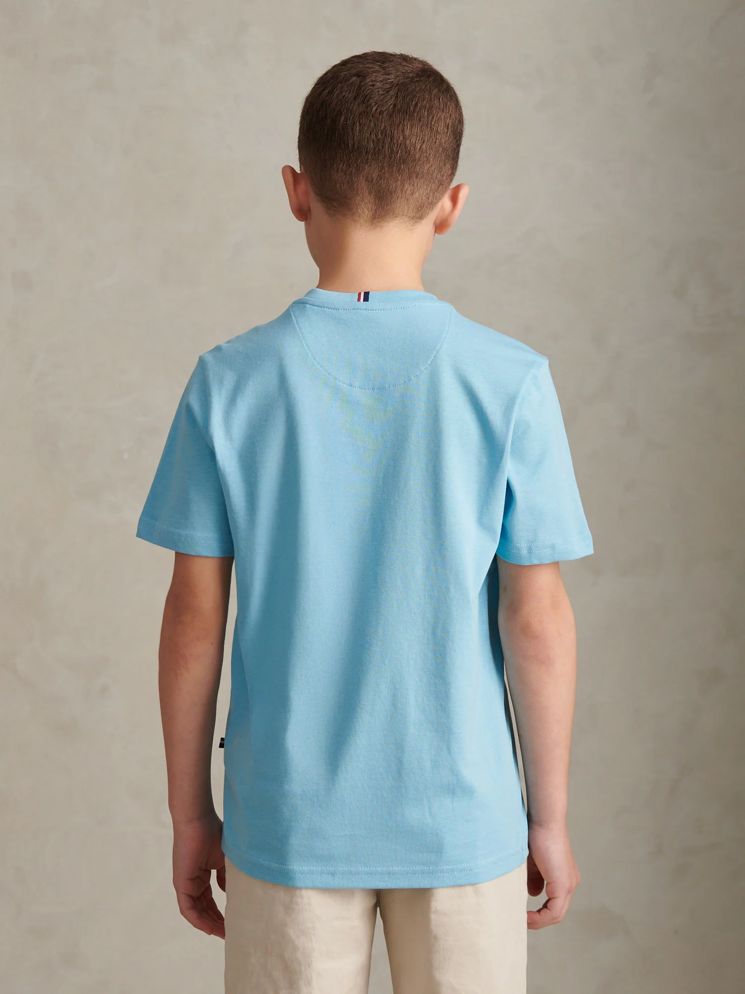 Boys Texture Double Horsemen T-Shirt Air Blue - Image 4