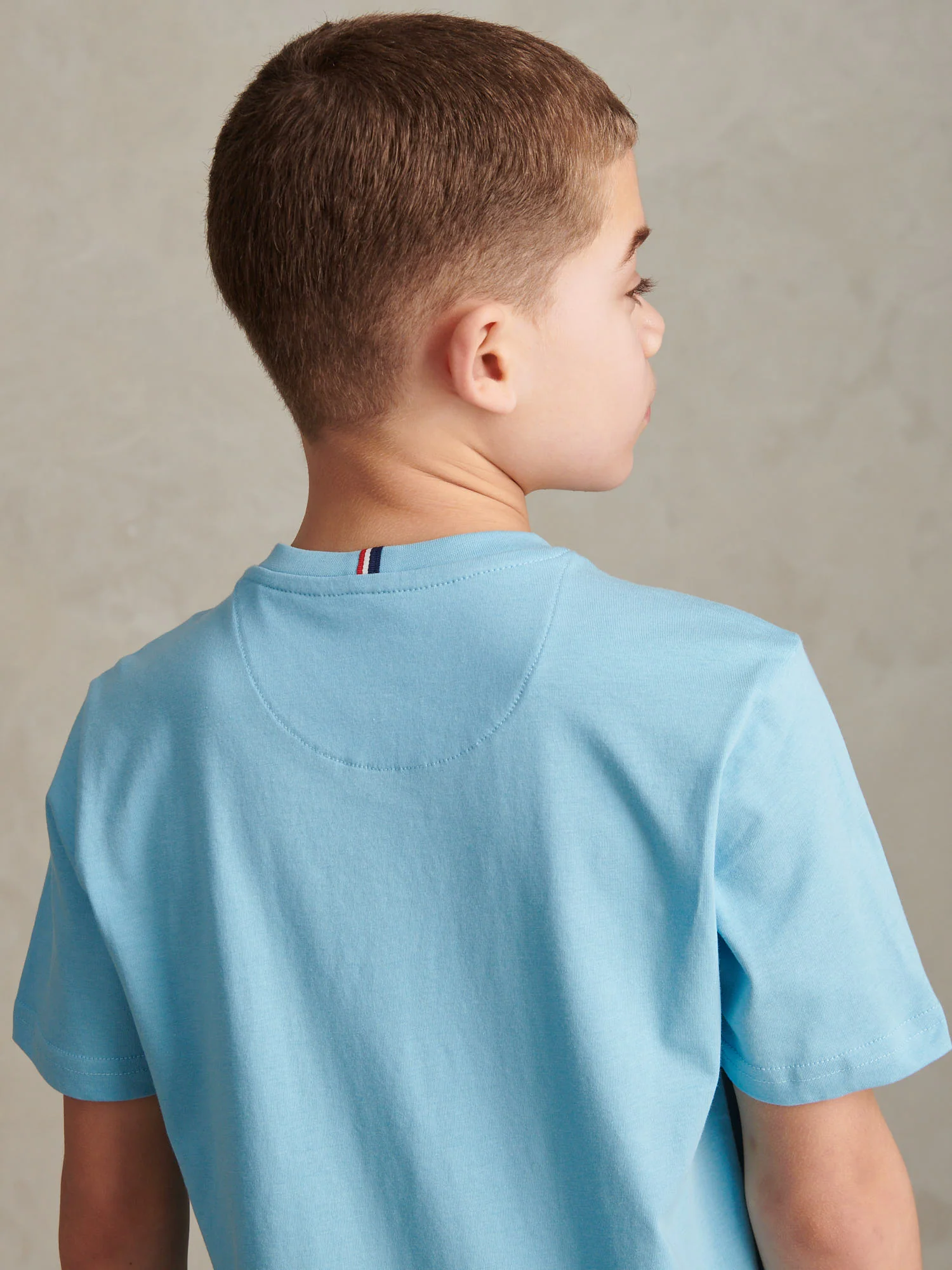 Boys Texture Double Horsemen T-Shirt Air Blue - Image 5