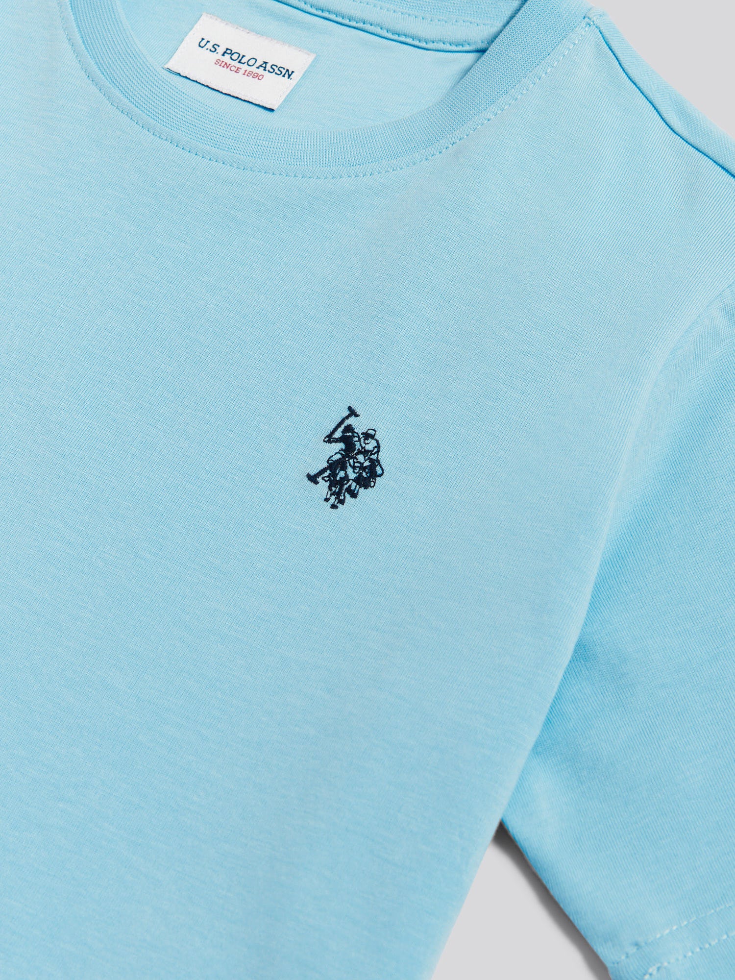 Boys Texture Double Horsemen T-Shirt Air Blue - Image 9