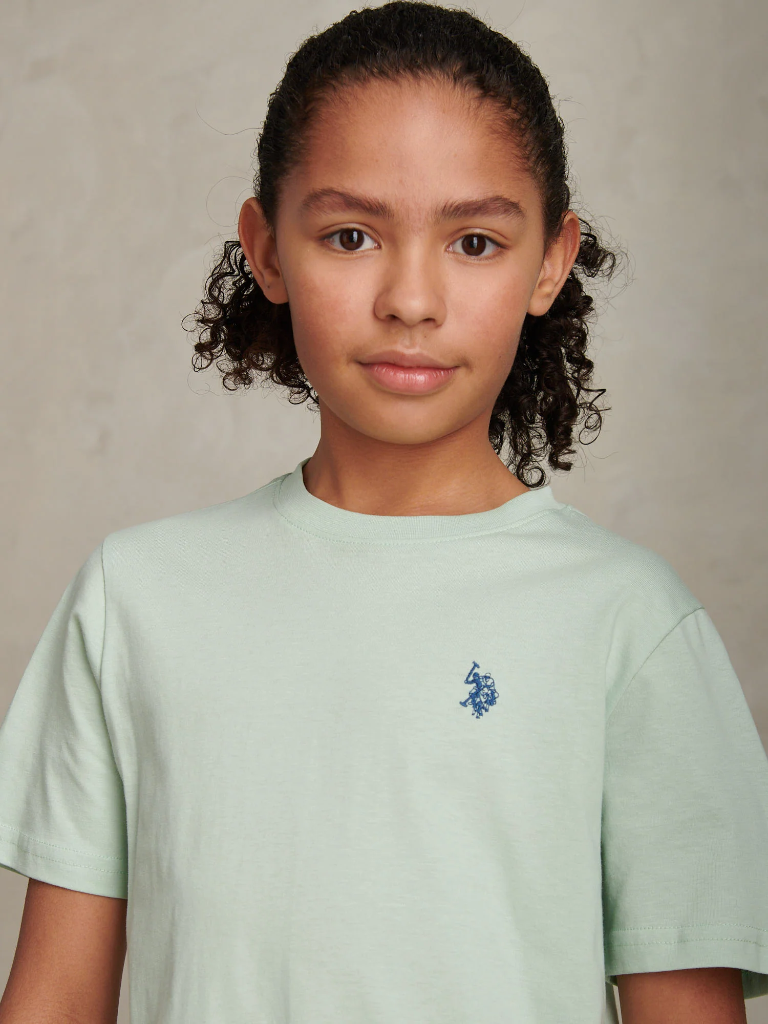 Boys Texture Double Horsemen T-Shirt Aqua Foam - Image 2