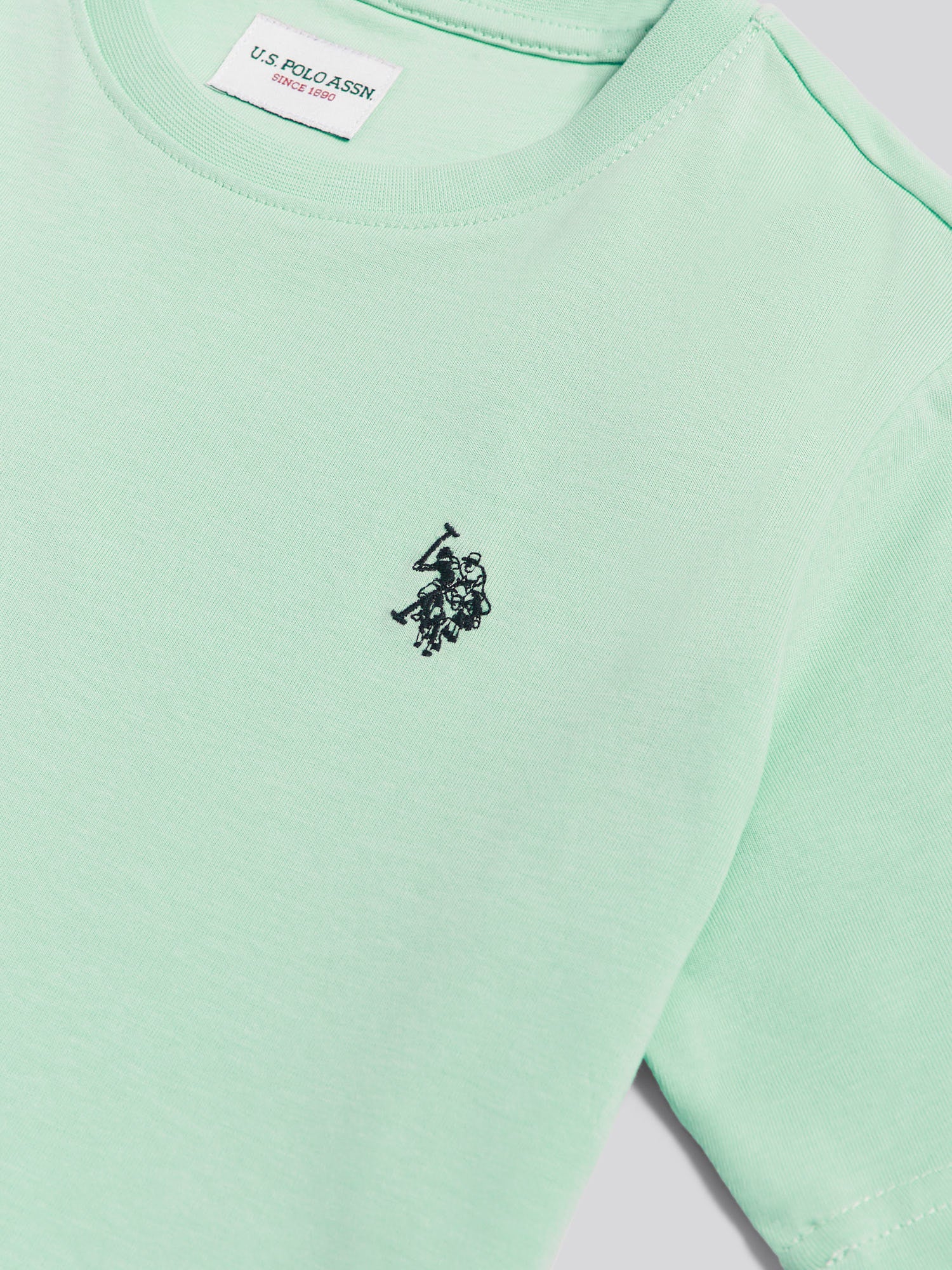 Boys Texture Double Horsemen T-Shirt Aqua Foam - Image 8