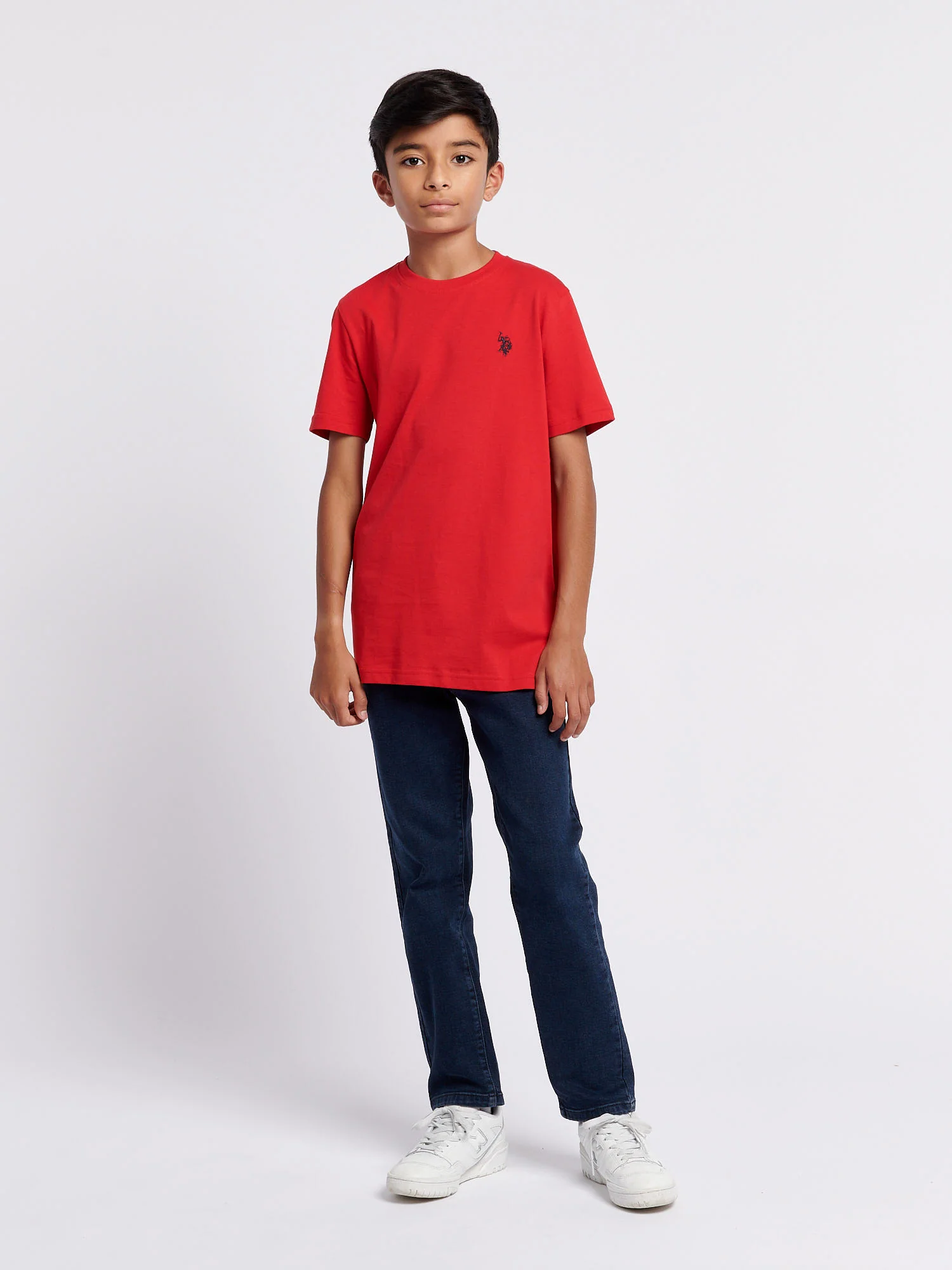Boys Texture Double Horsemen T-Shirt Haute Red - Image 3