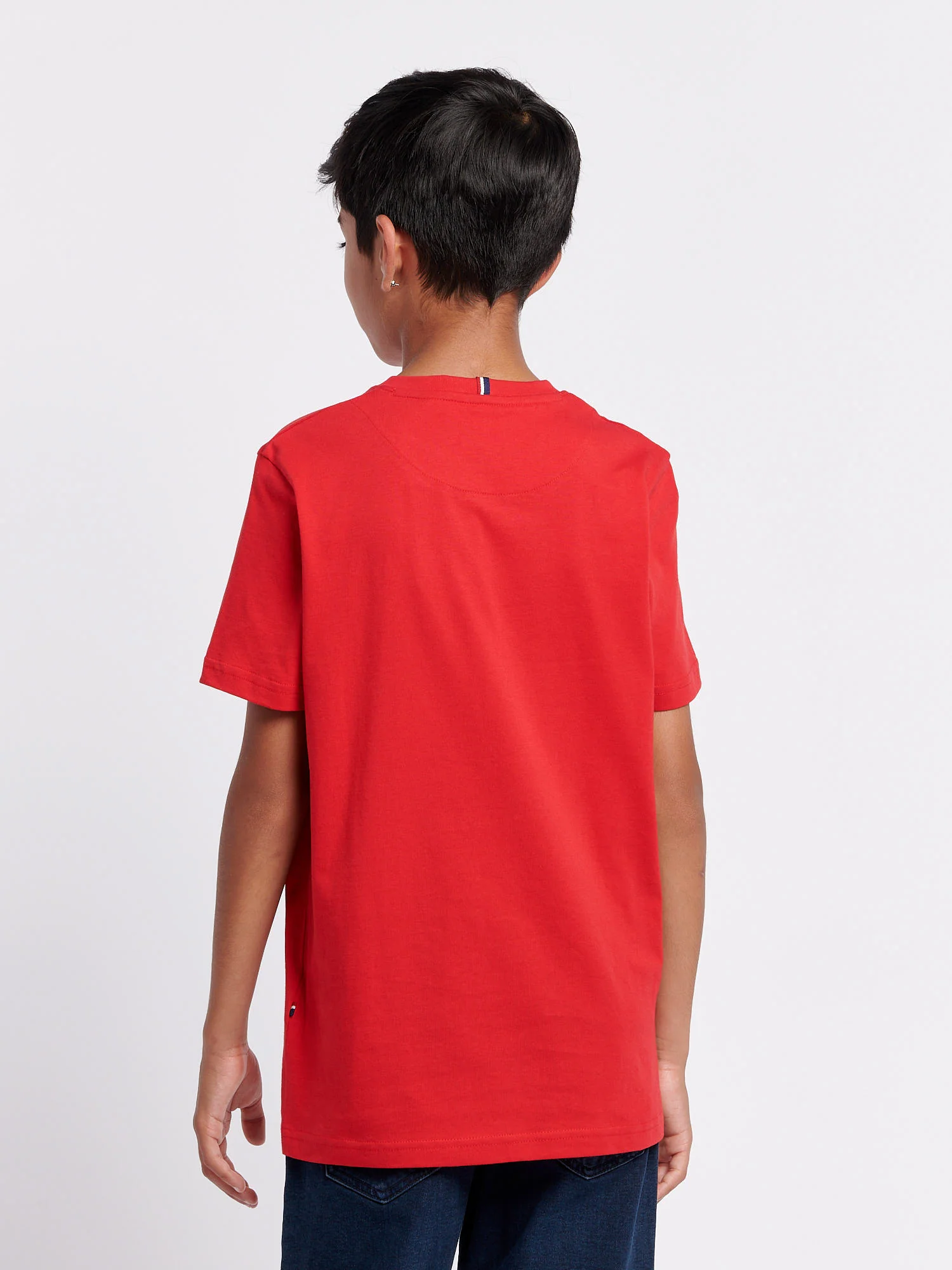 Boys Texture Double Horsemen T-Shirt Haute Red - Image 4
