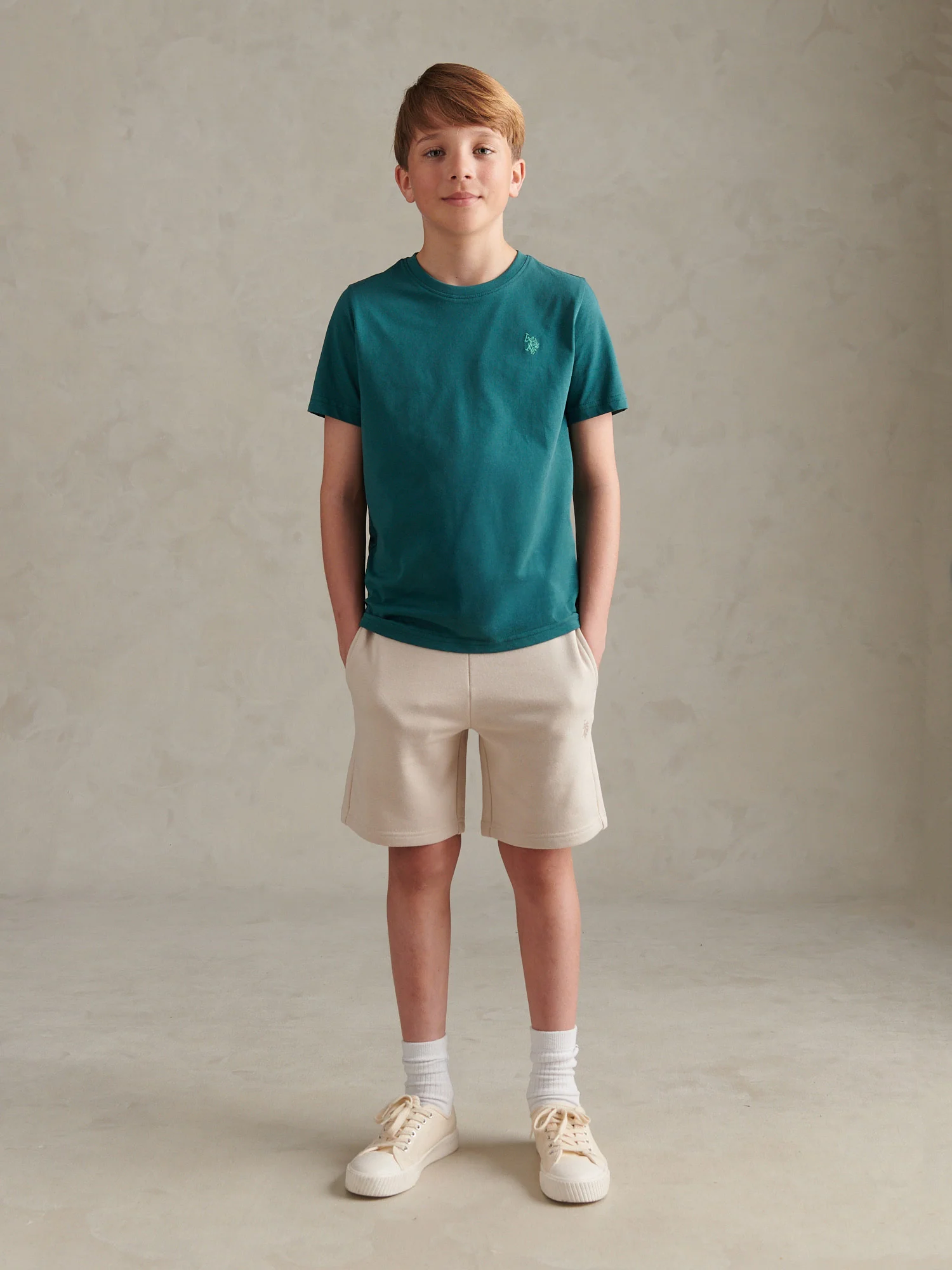 Boys Texture Double Horsemen T-Shirt Mediterranea - Image 7