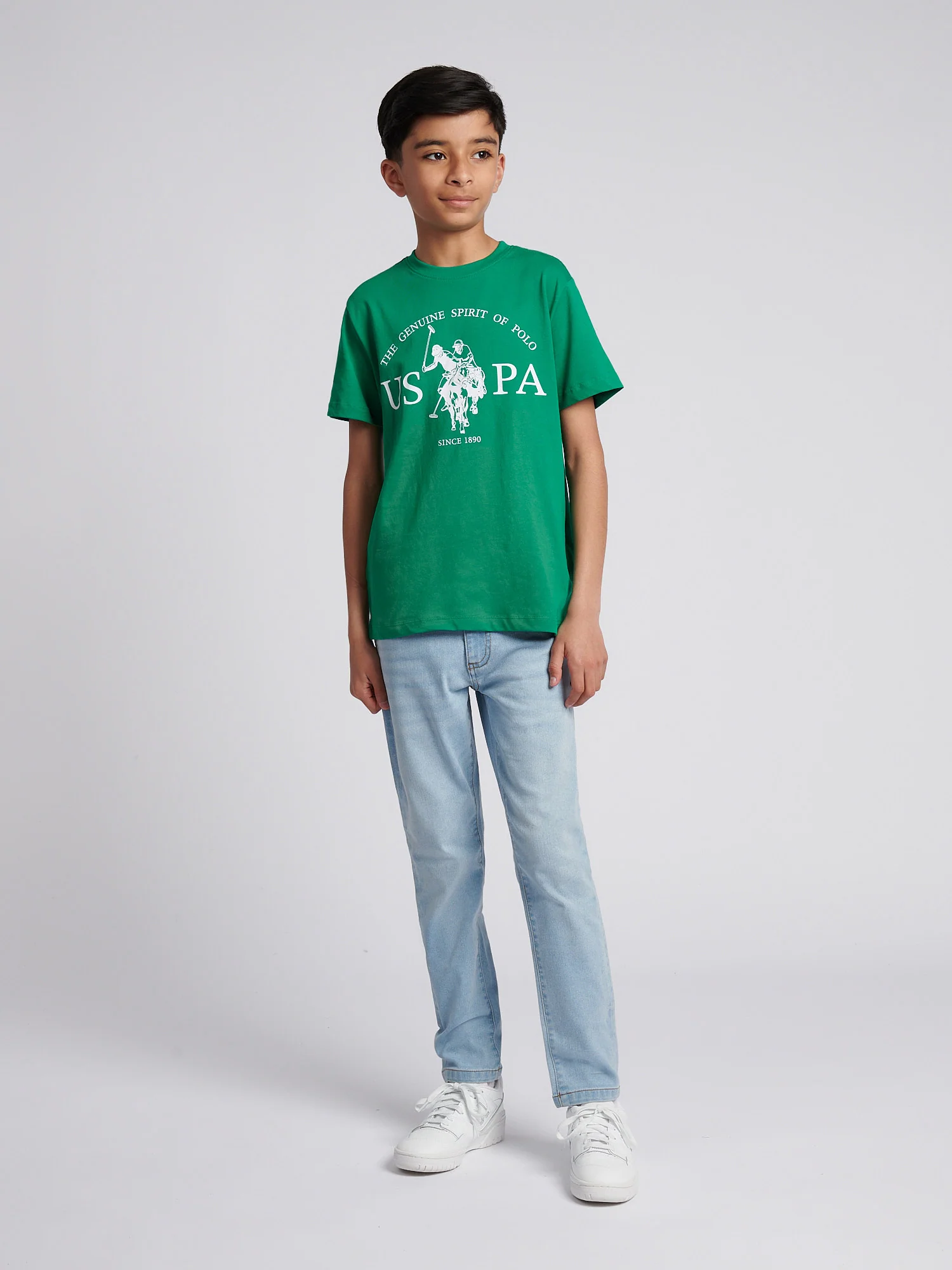 Boys USPA Print Graphic T-Shirt in Lush Meadow - Image 3